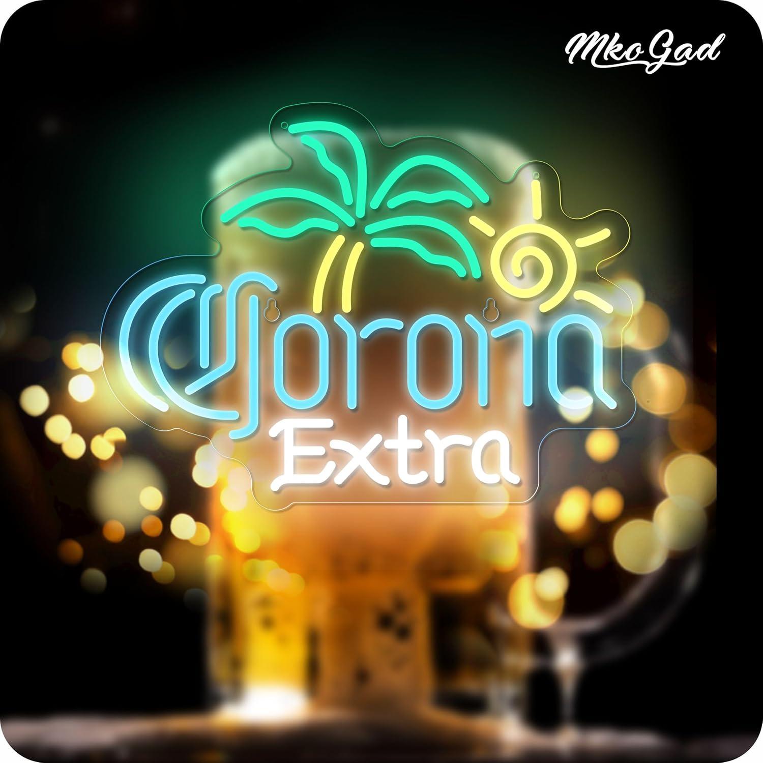 Letrero de Neón Cerveza Corona Extra MkoGad 42x32cm LED