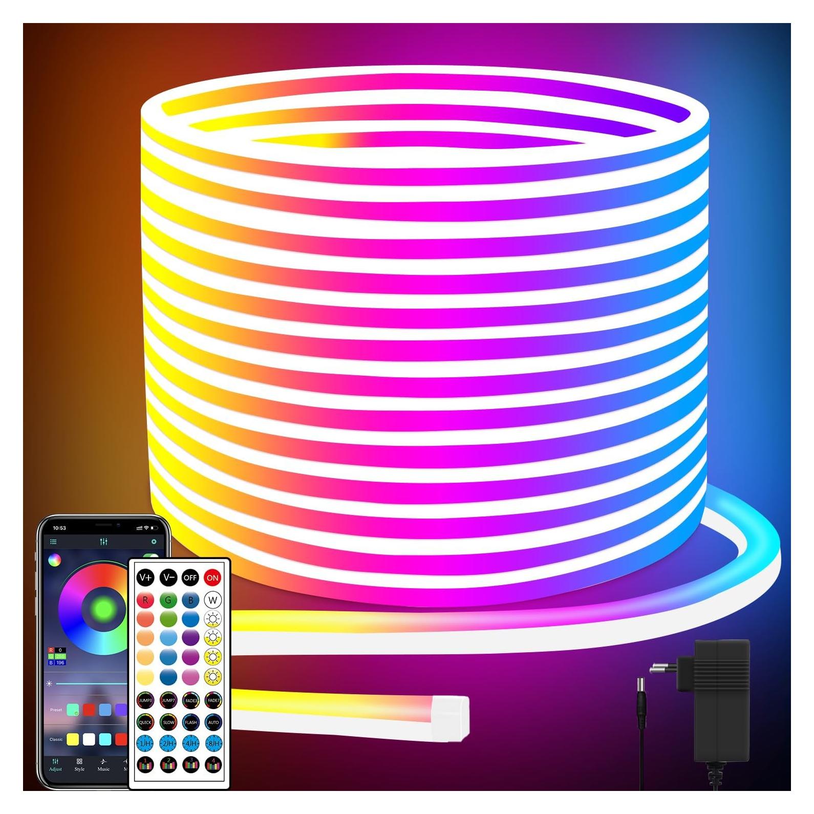 Luces de Neón LED 132FT Segrass RGB Impermeables IP65