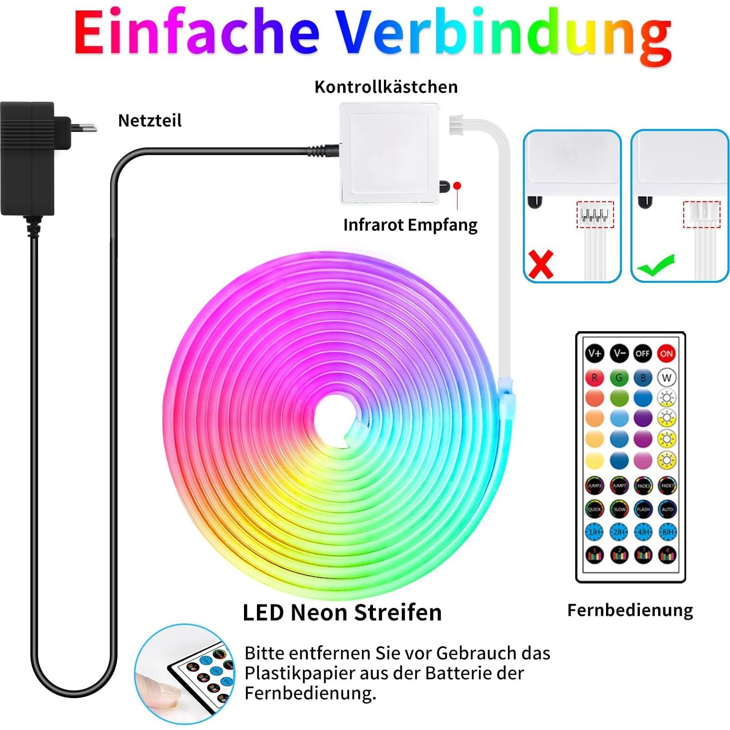 Luces de Neón LED 132FT Segrass RGB Impermeables IP65