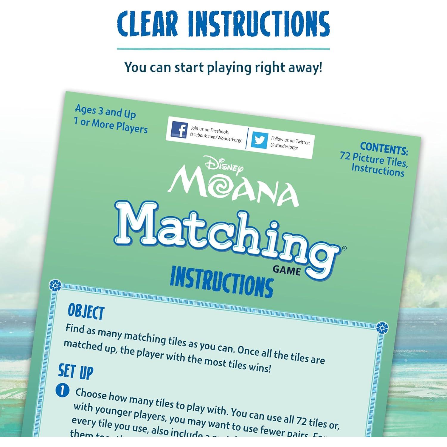 Juego de Emparejamiento Disney Moana Wonder Forge 3-5 Años