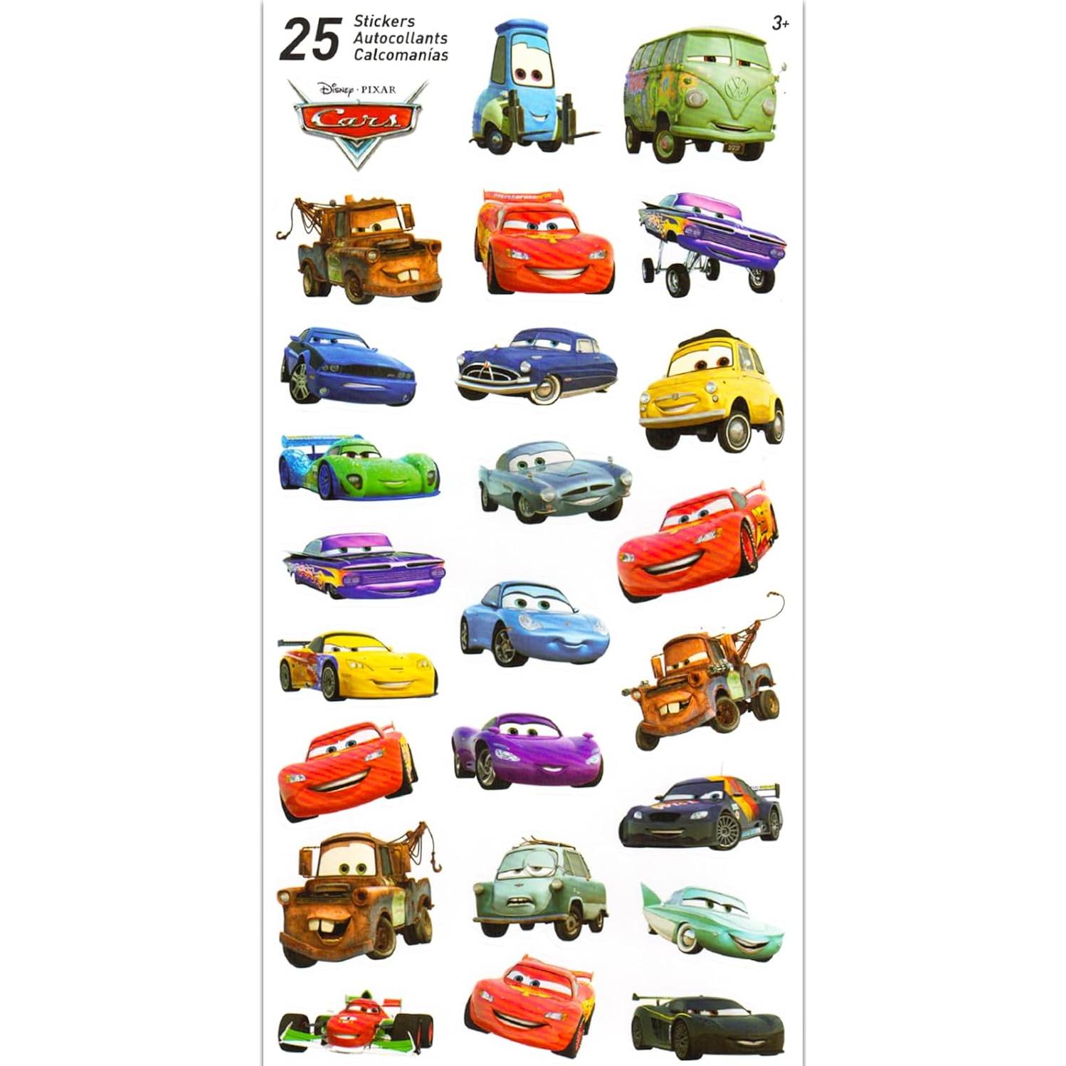 Disney Cars Stickers for Toddlers Kids Adults Set ~ Bundle Includes 300 Disney Cars Stickers on 12 Party Favor Sheets