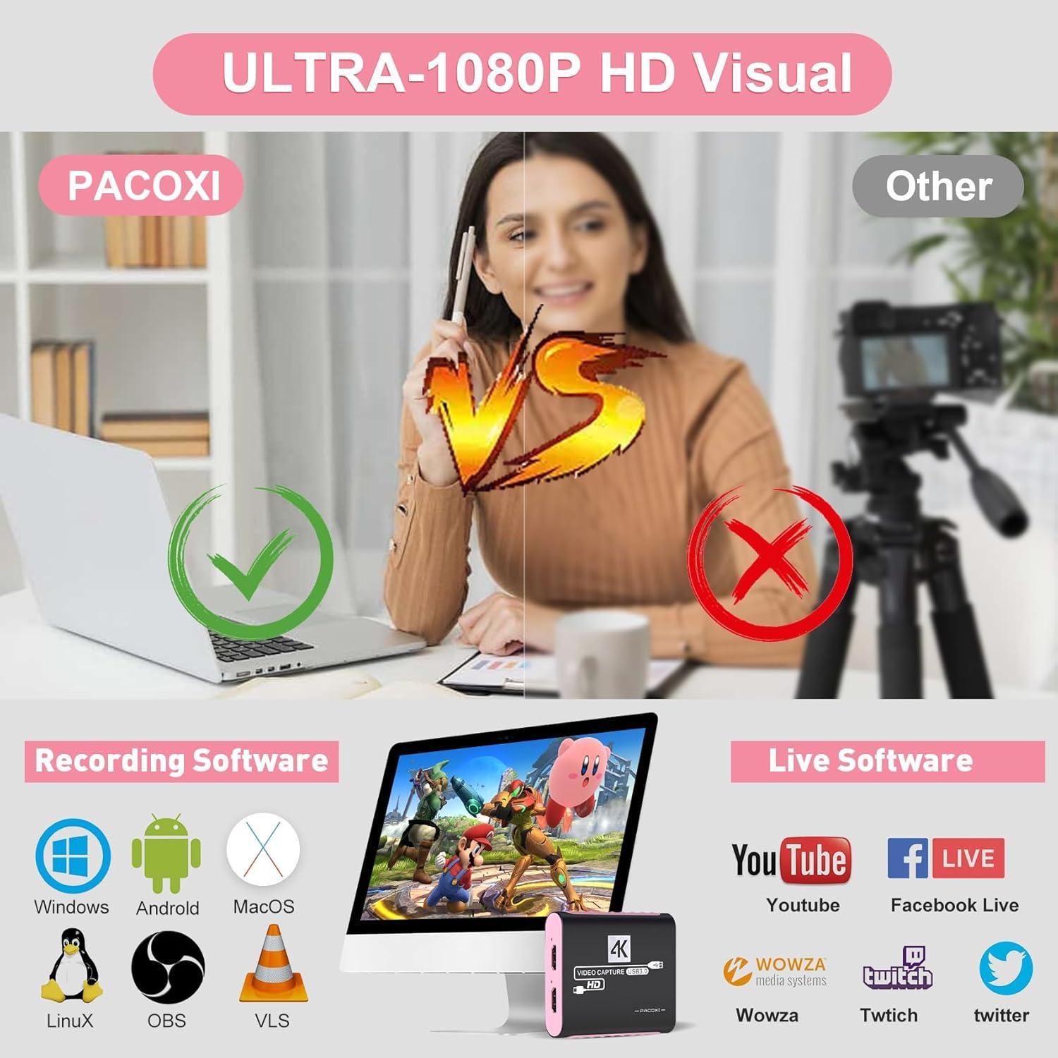 Tarjeta de Captura HDMI 4K PACOXI para Streaming y Grabación