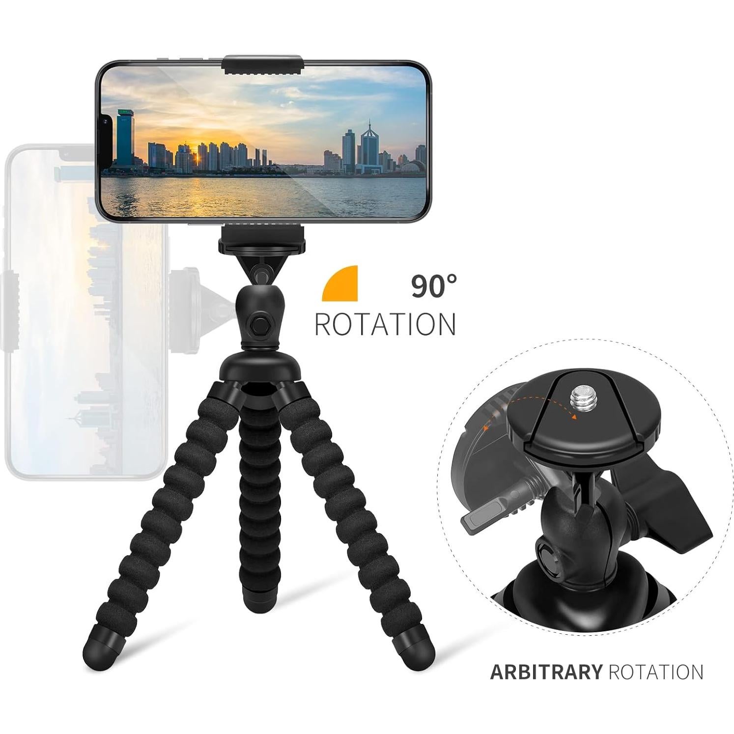 Soporte de trípode flexible ZTON para celular hasta 9.65 cm