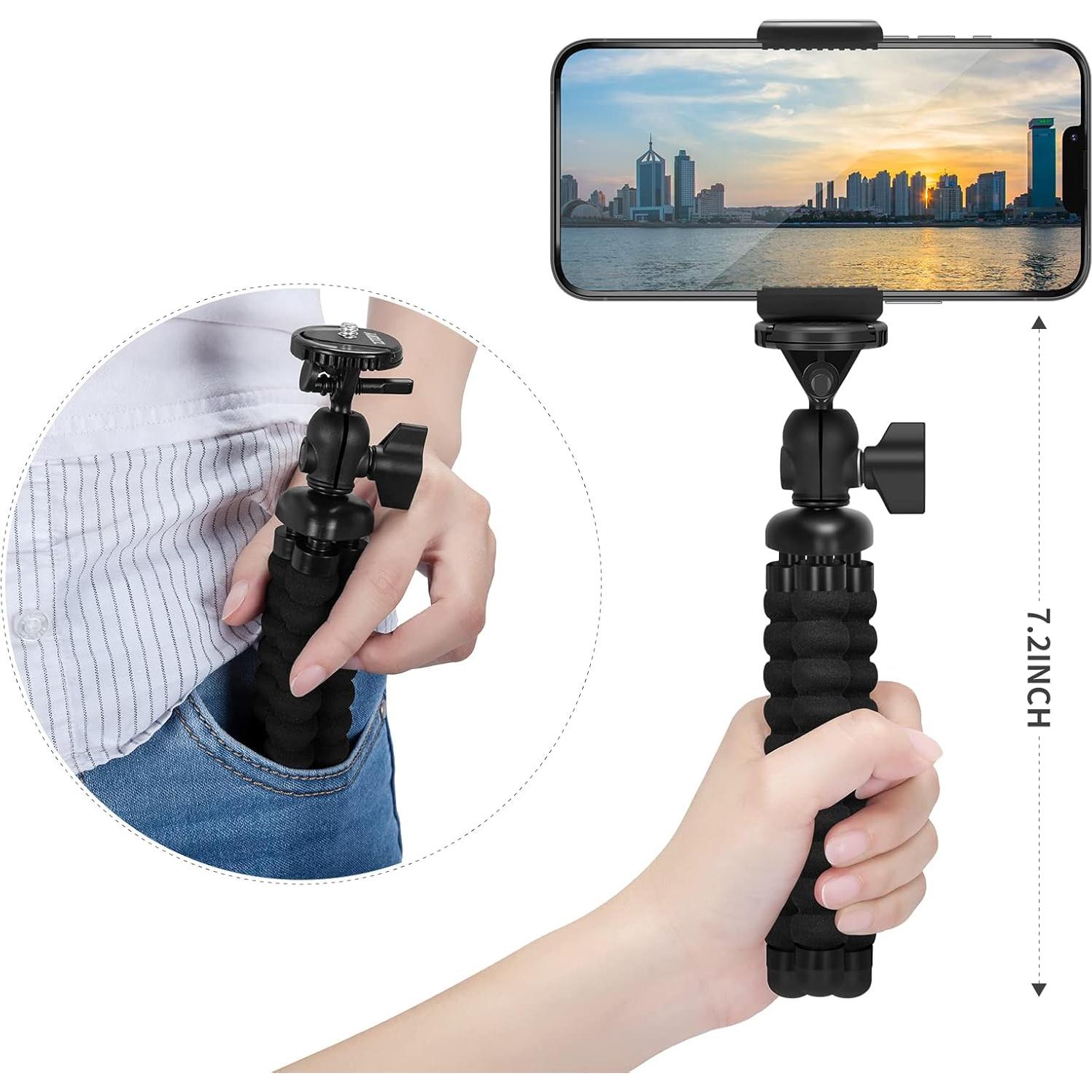 Soporte de trípode flexible ZTON para celular hasta 9.65 cm