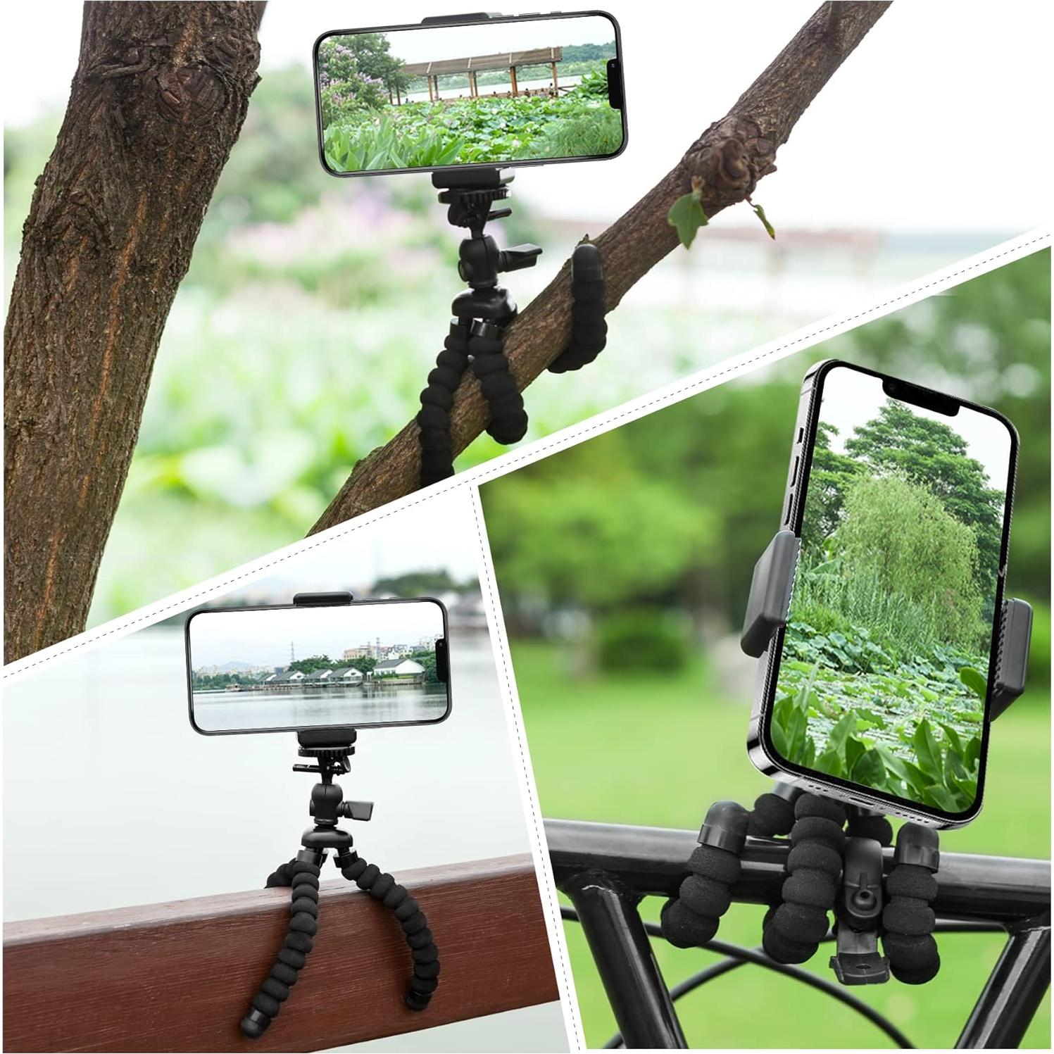 Soporte de trípode flexible ZTON para celular hasta 9.65 cm