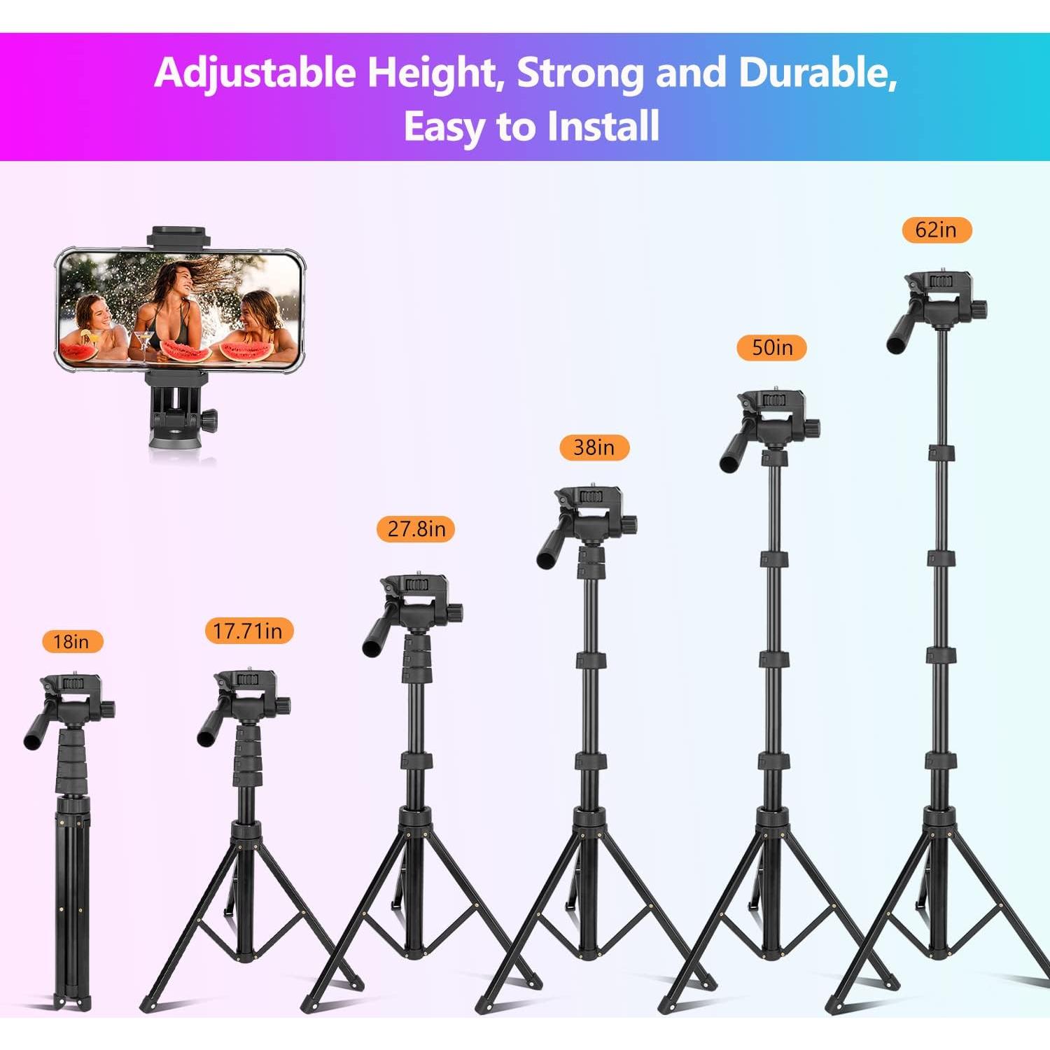 Eicaus Luz de Anillo RGB 30.48 cm con Trípode 157.48 cm