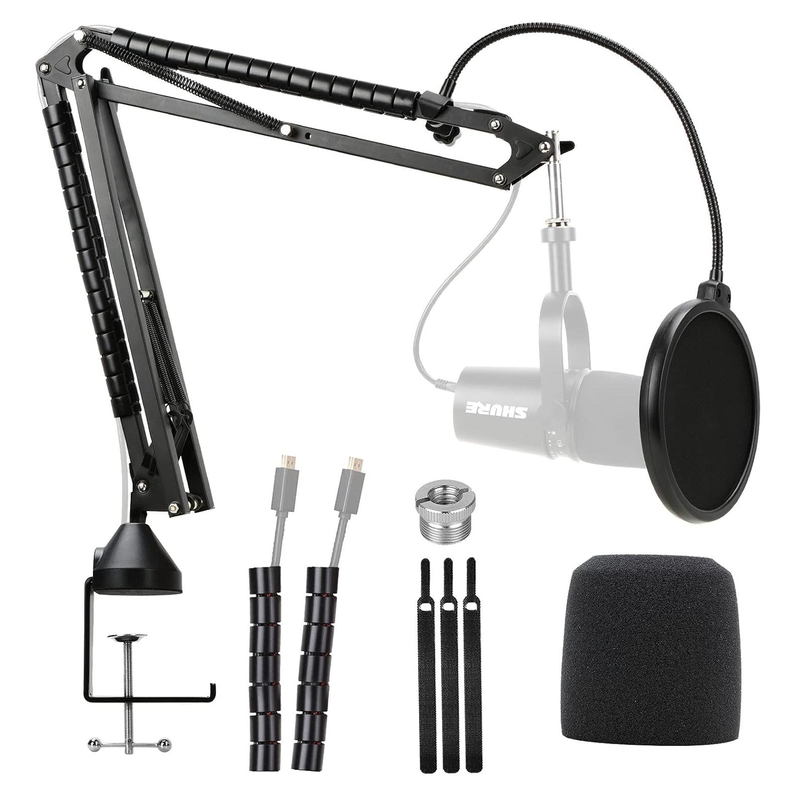 Soporte de Micrófono YOUSHARES MV7 con Filtro Antipop y Paravientos