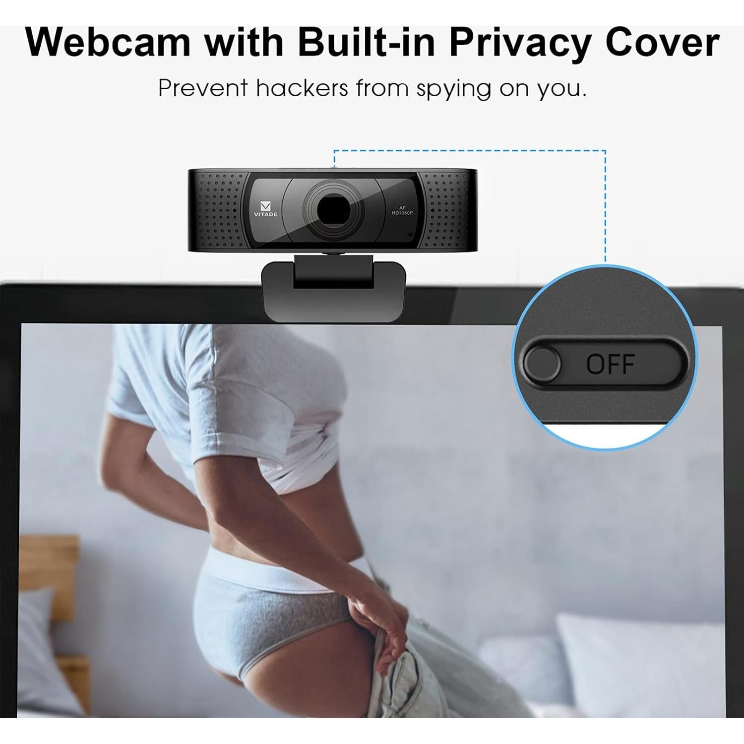 Cámara Web HD 1080P VITADE 928A con Micrófono y Cubierta