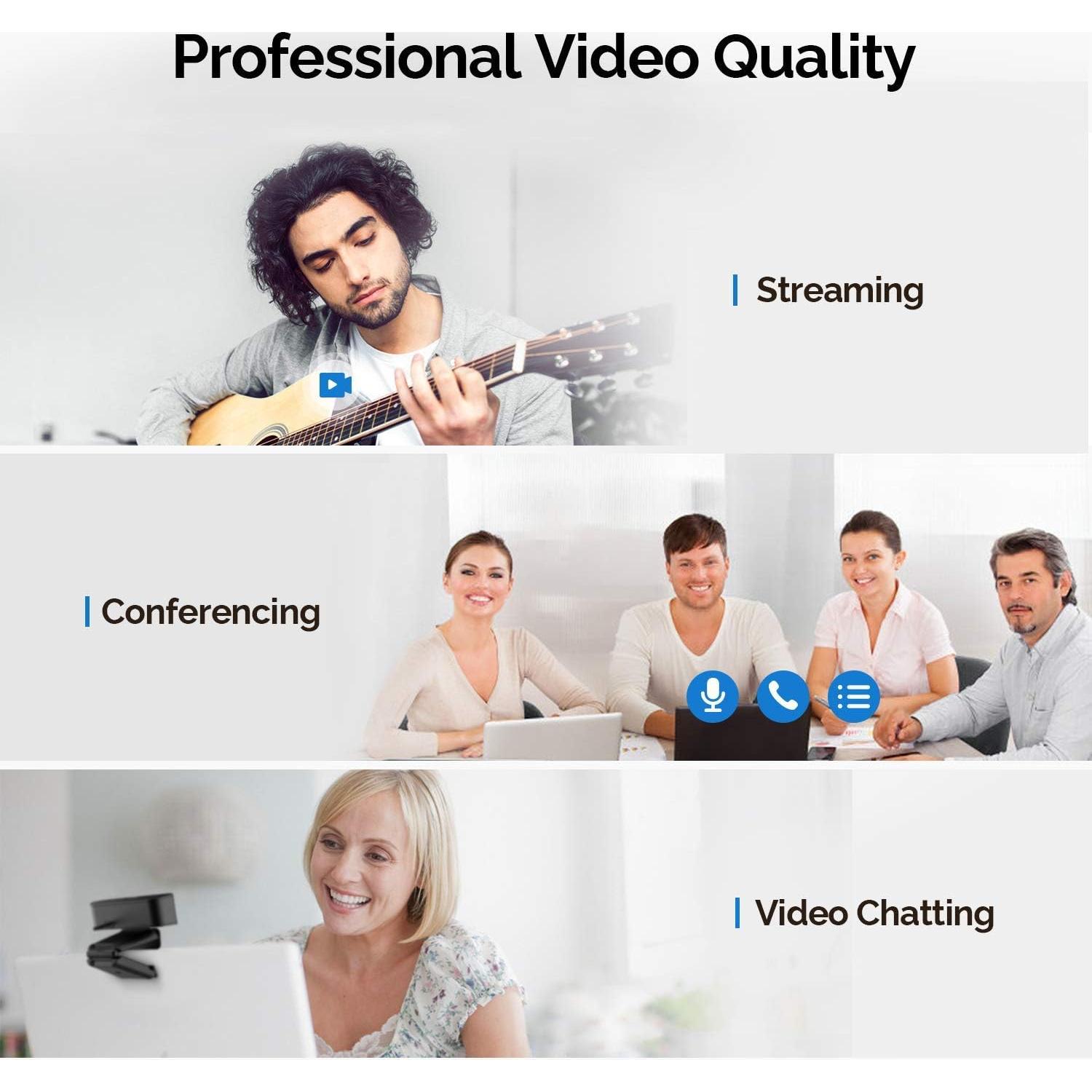 Cámara Web HD 1080P VITADE 928A con Micrófono y Cubierta