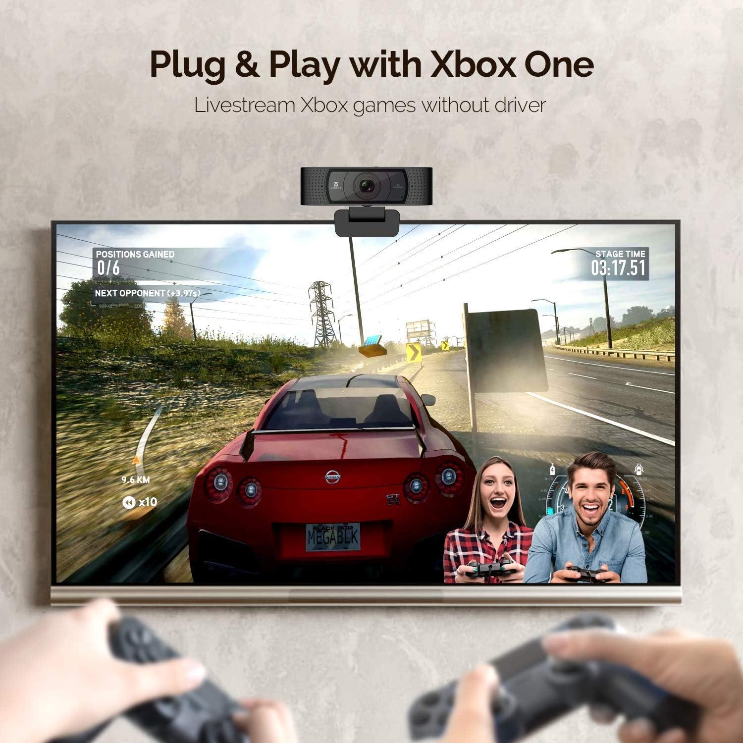 Cámara Web HD 1080P VITADE 928A con Micrófono y Cubierta