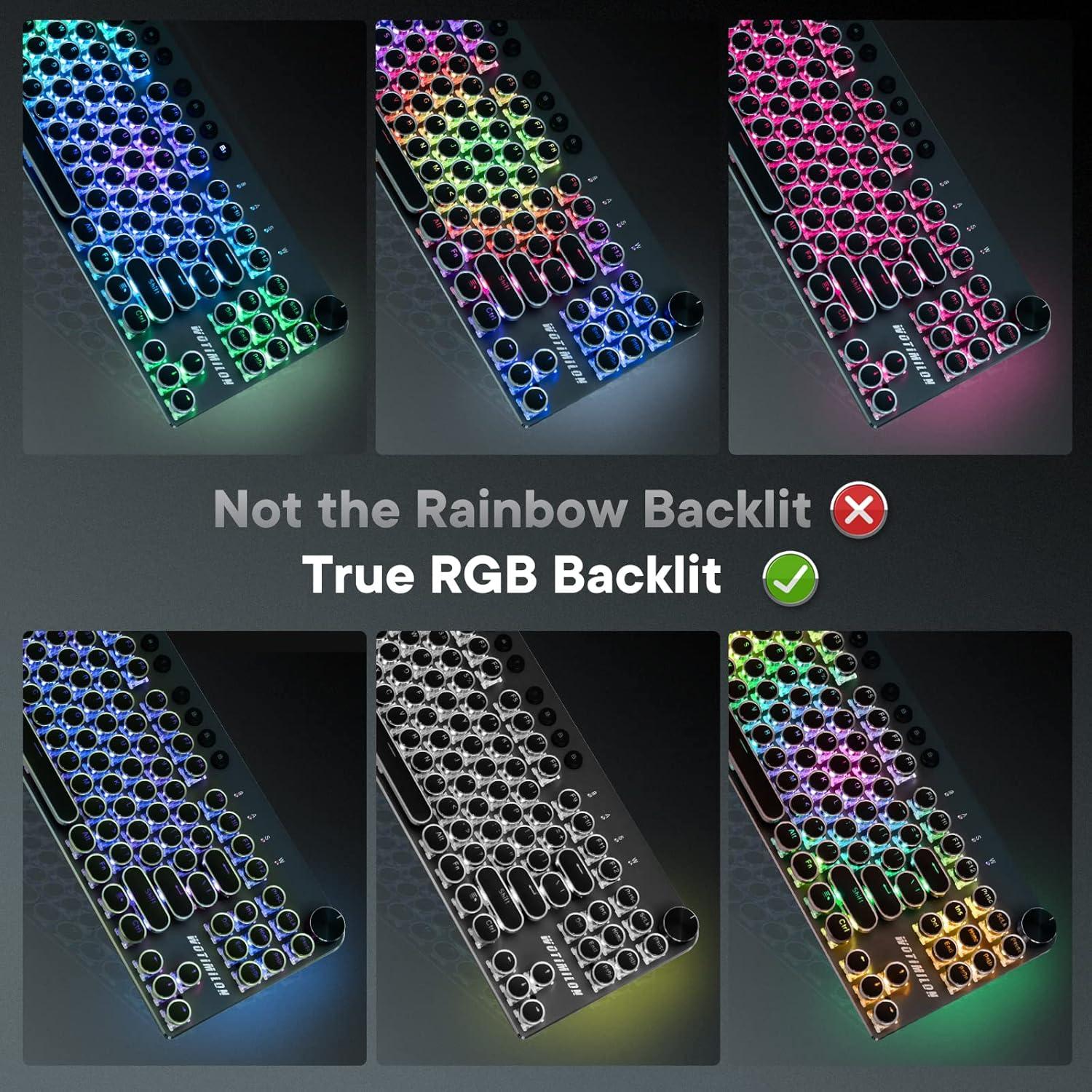 Teclado Mecánico Inalámbrico WOTIMILON WM87 Retro TKL RGB