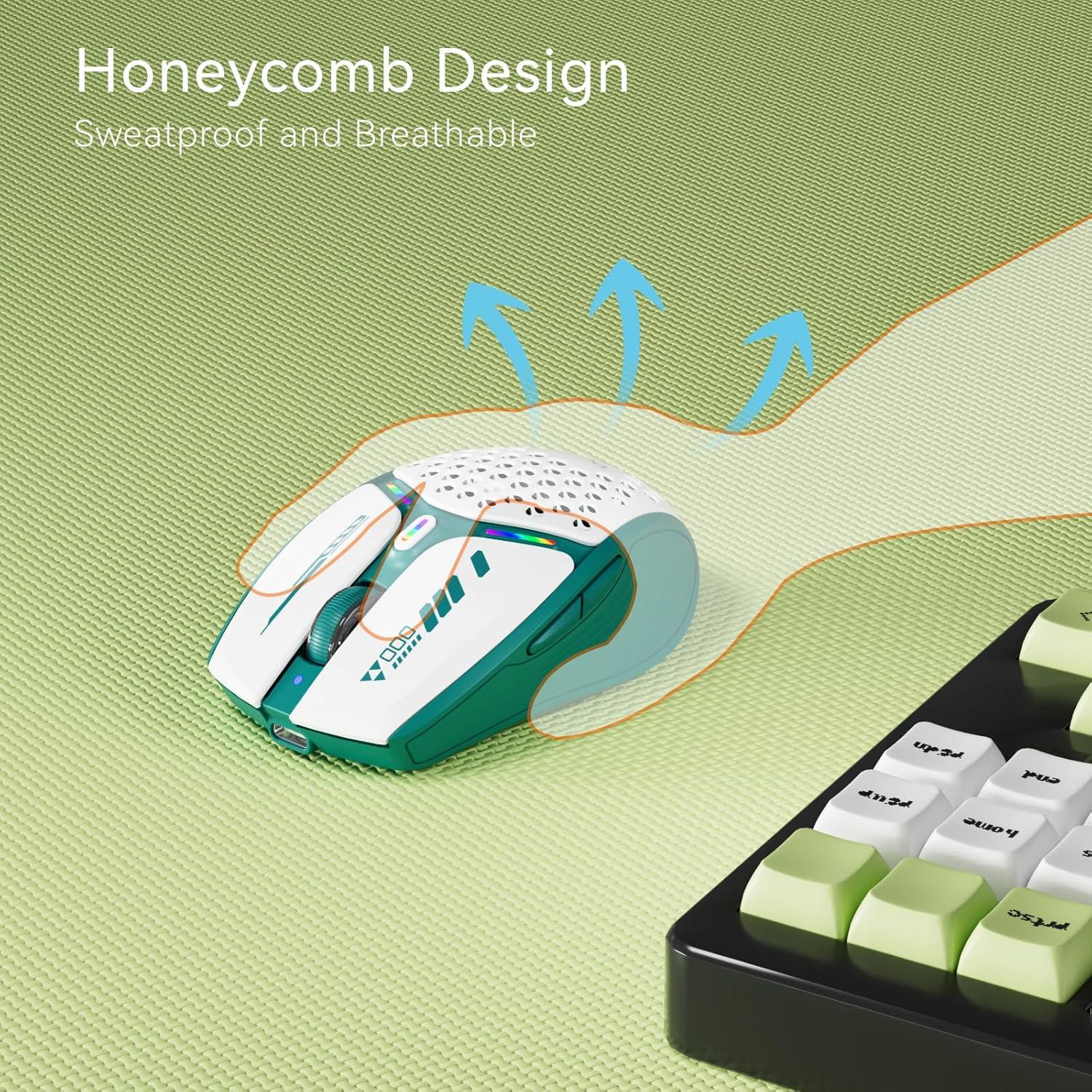 Ratón Inalámbrico Uciefy Verde Recargable USB-C 3 DPI