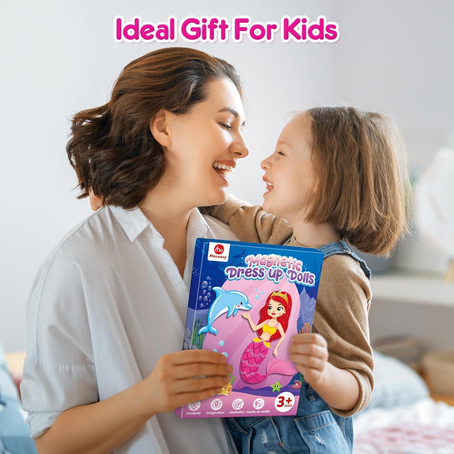 Muñecas Magnéticas para Vestir Mocoosy - Princesa, Sirena, Hada, Bailarina - Juego de Viaje
