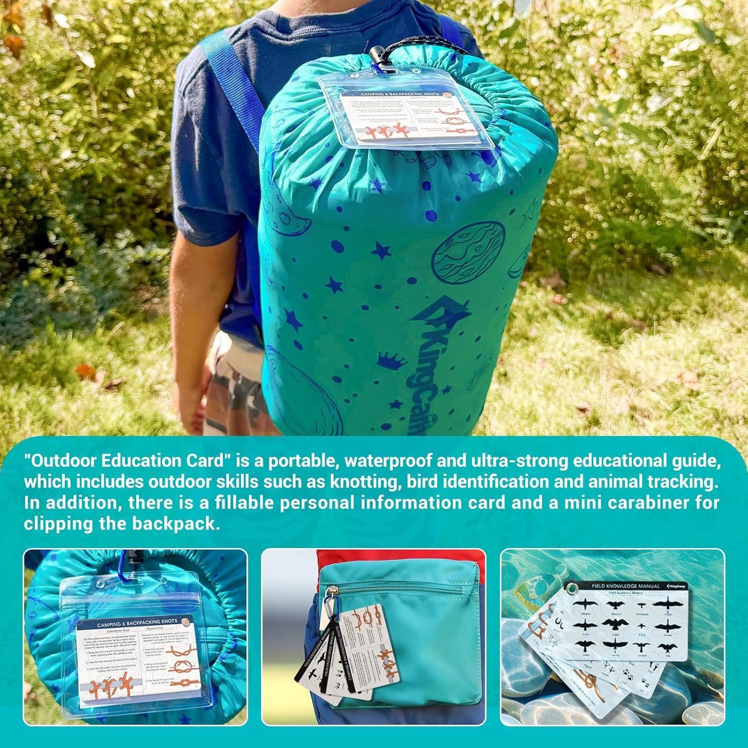 Saco de Dormir KingCamp para Niños 7°C Impermeable 170x70cm