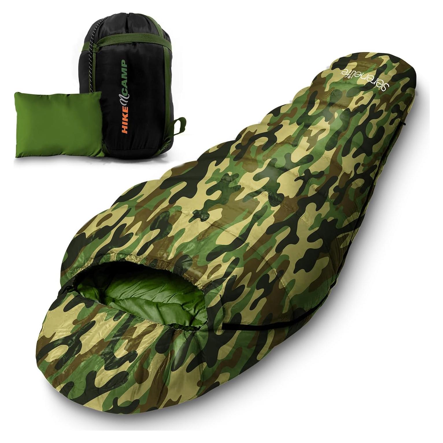 Saco de dormir momia SereneLife 0°C - Impermeable y ligero