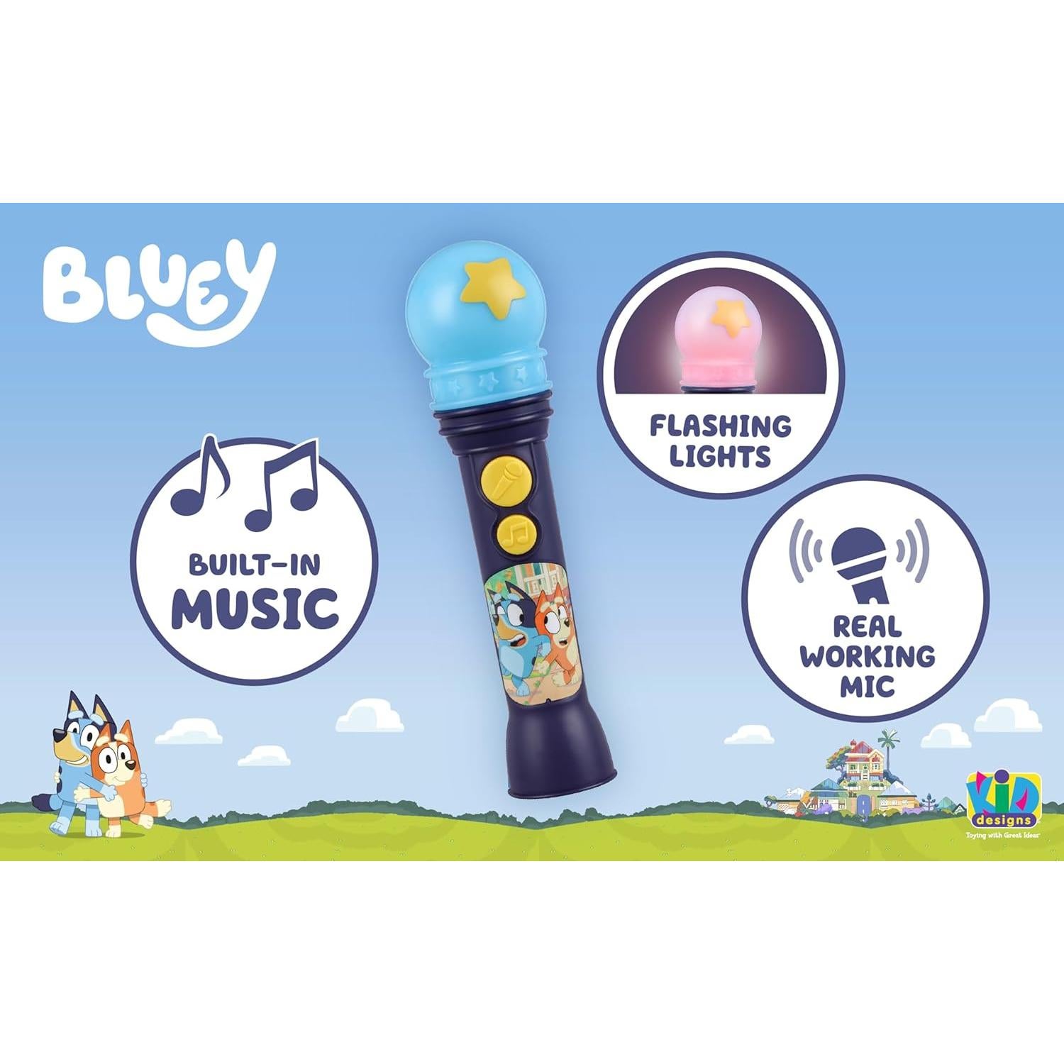 Micrófono Karaoke eKids Bluey para Niños con Música y Luces