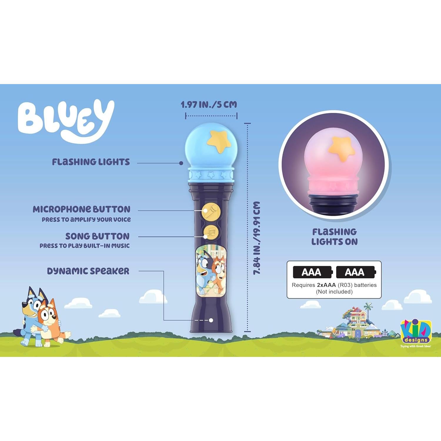 Micrófono Karaoke eKids Bluey para Niños con Música y Luces
