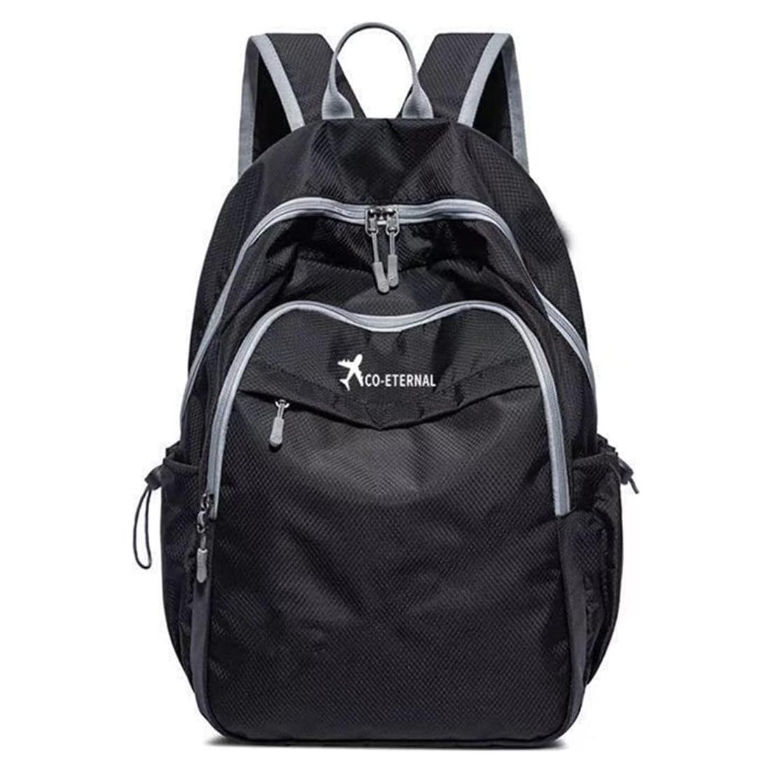 Mochila de Senderismo Plegable Impermeable 25L Unisex Negra