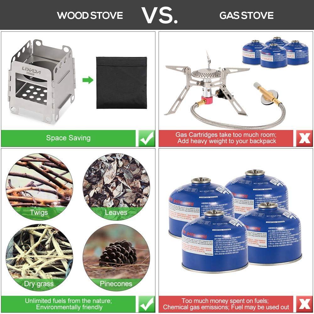 Estufa de Camping Lixada Plegable de Titanio 0.105 kg