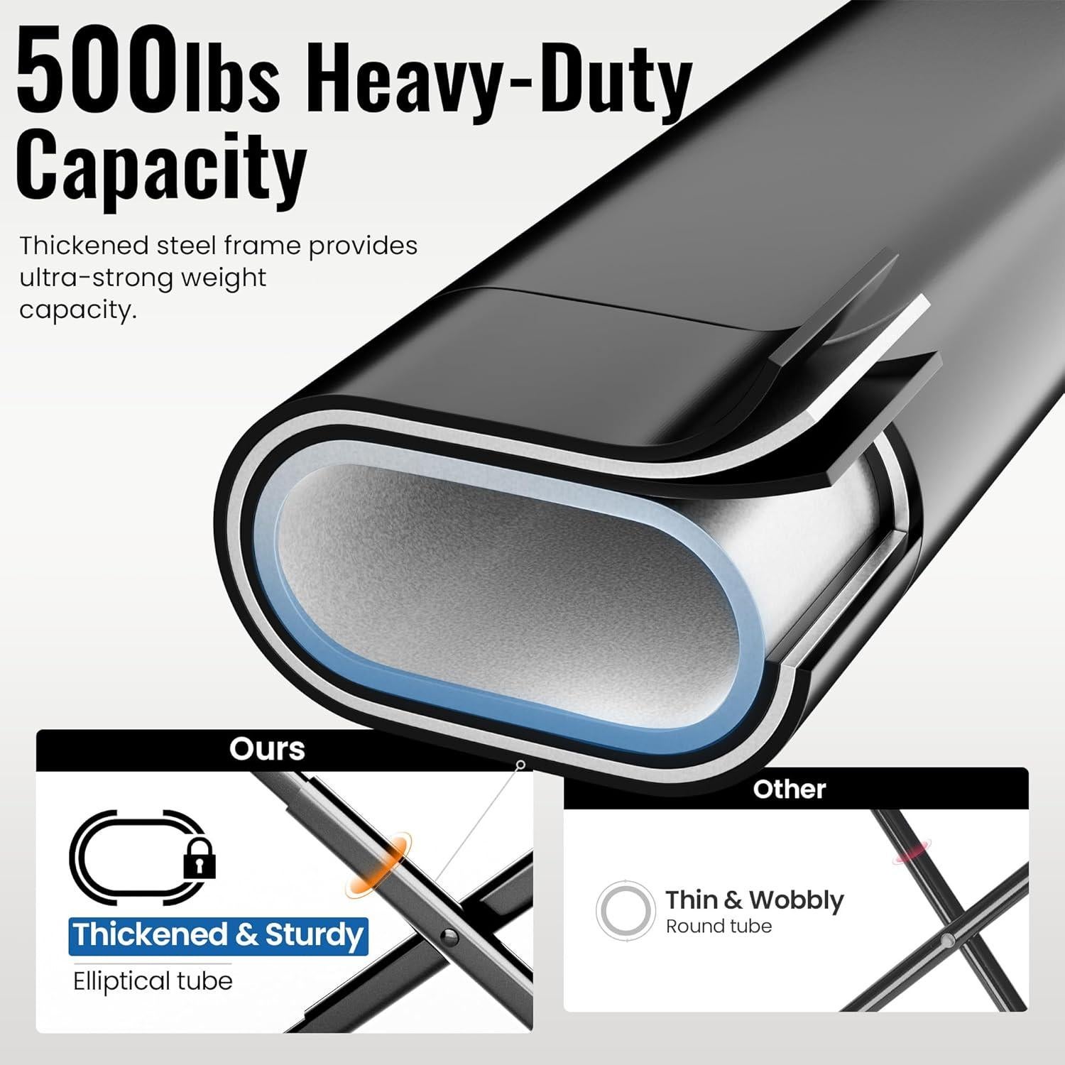 Oversized Folding Camping Chairs for Adults Heavy Duty, Support 500lbs Big and Tall High Back Camping Chairs for Heavy People Padded Lawn Chairs Camp Chairs for Patio,Beach,Camp,Lawn,Outdoor