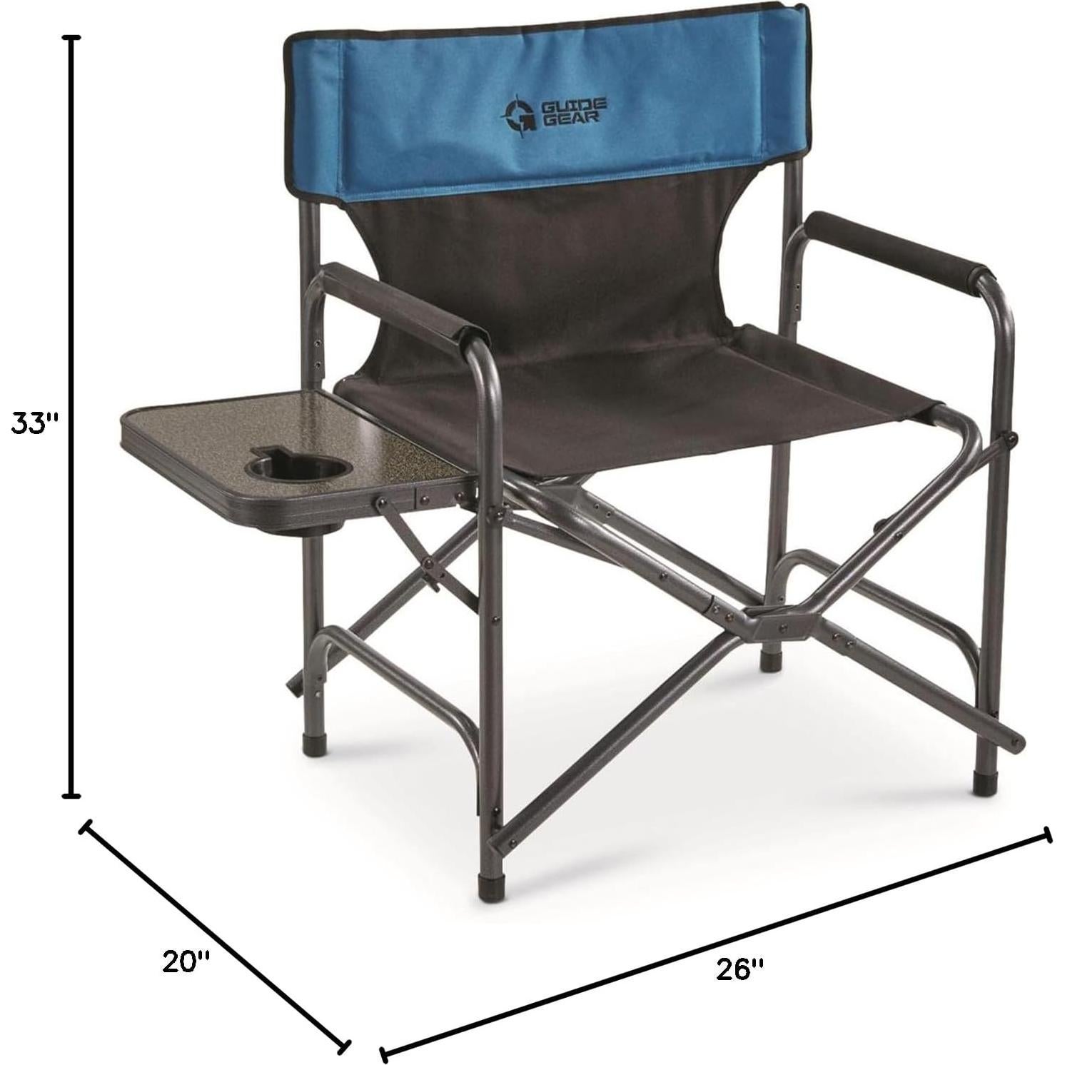 Silla de Campamento Plegable Guide Gear Azul/Negro 226.8 kg