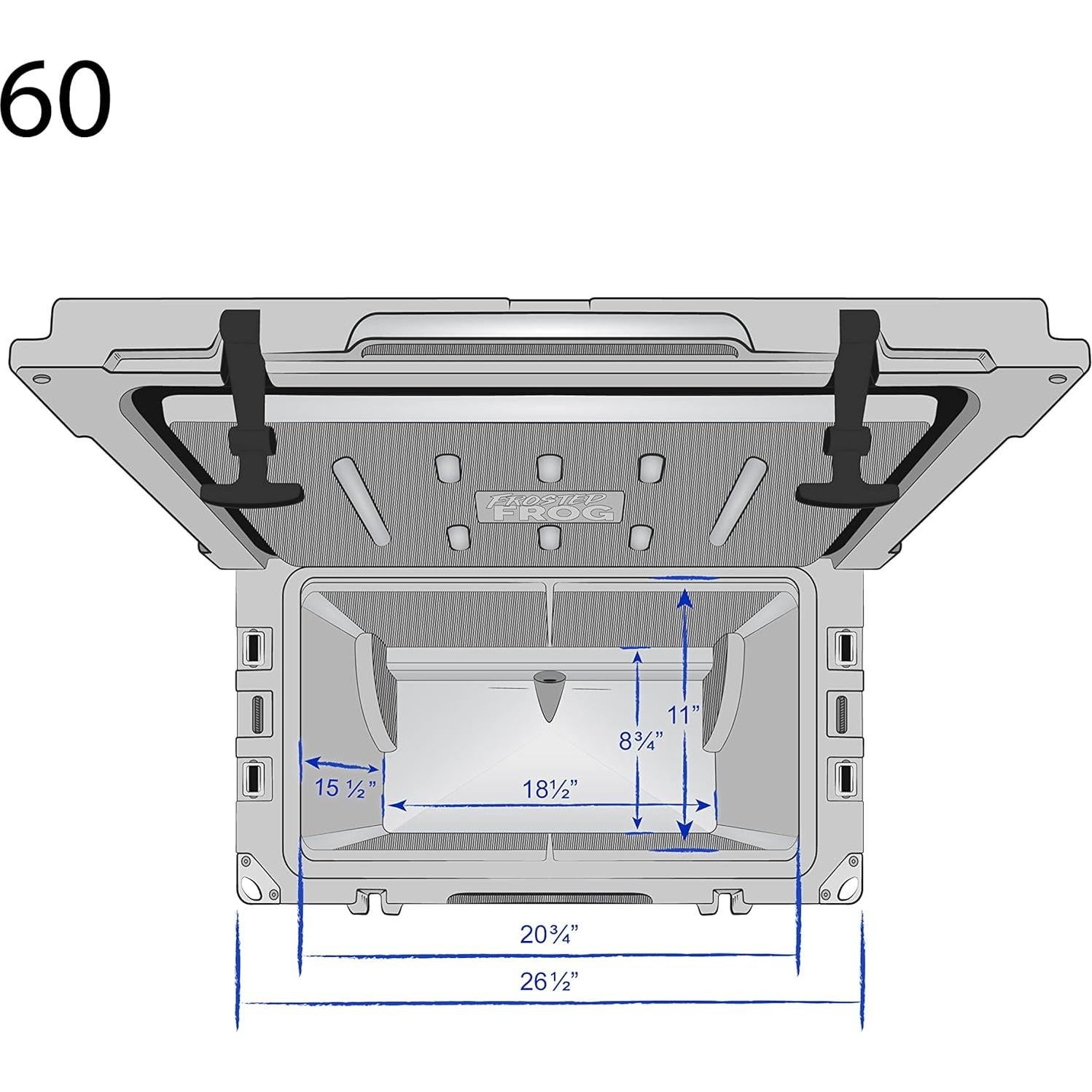 Enfriador de Hielo Frog Helado 60QT Aislado con Ruedas