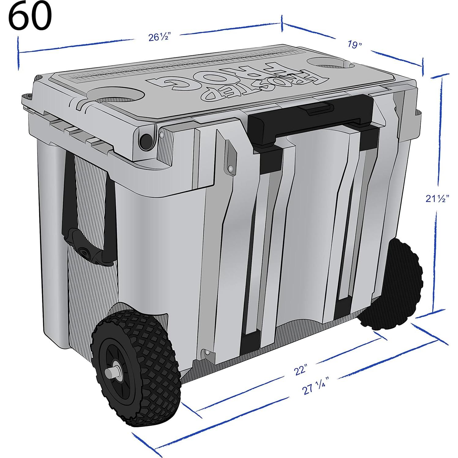 Enfriador de Hielo Frog Helado 60QT Aislado con Ruedas