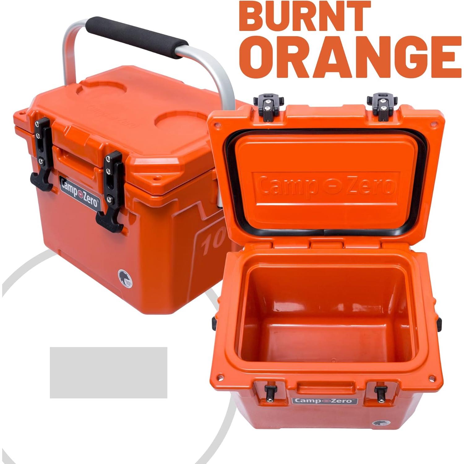 Enfriador Portátil CAMP-ZERO 10L Naranja Quemado - Ideal para Camping y Picnics