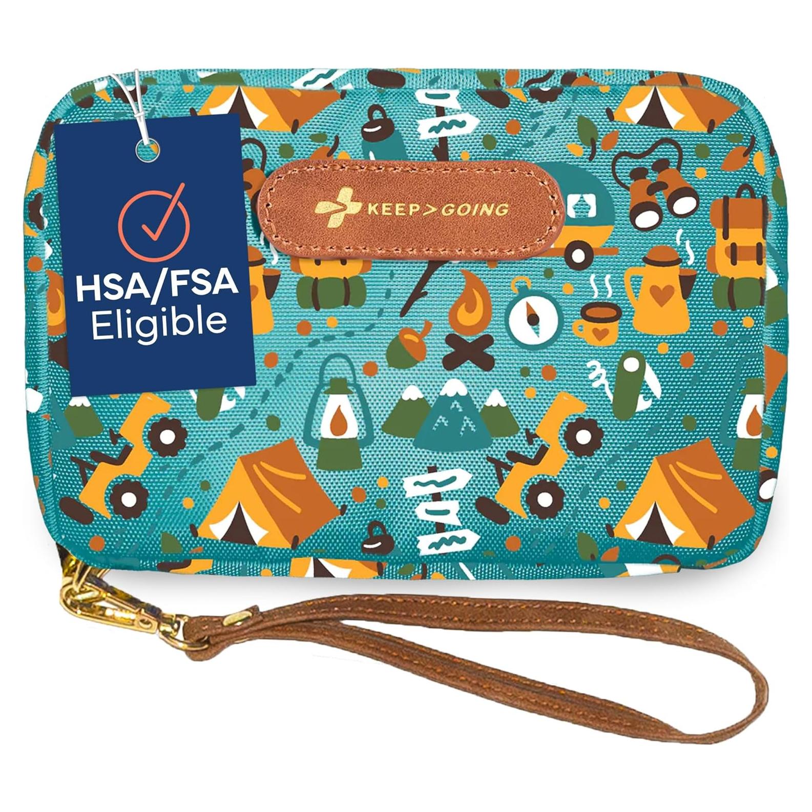 KeepGoing Travel First Aid Kit for Kids – 130 Pc. for Car, Home, Purse, Diaper Bag & Backpack with Latex-Free Bandages - Mini First Aid Kit Travel Size TSA-Approved