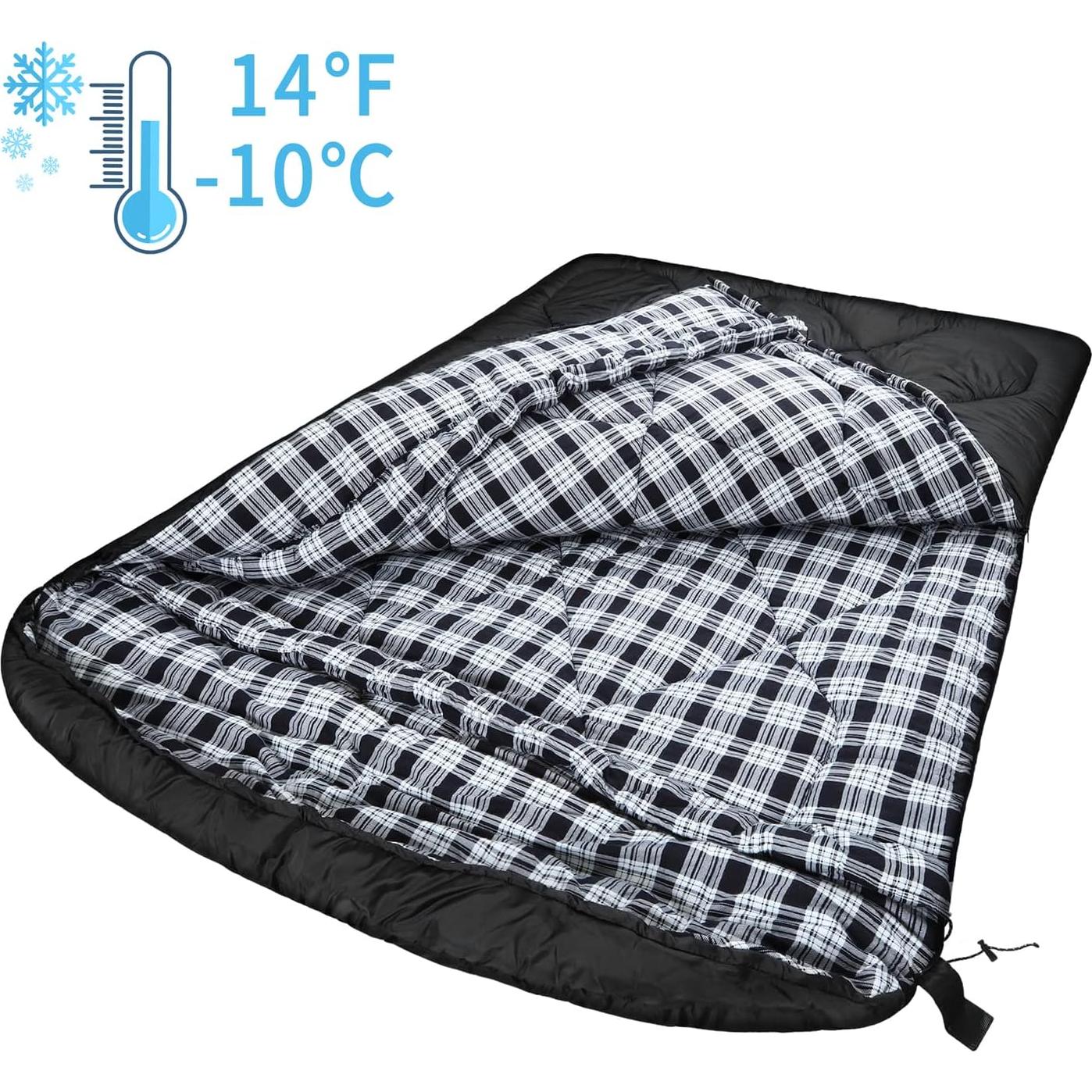 Saco de Dormir Doble AGEMORE 0°C para 2 Personas - Invierno