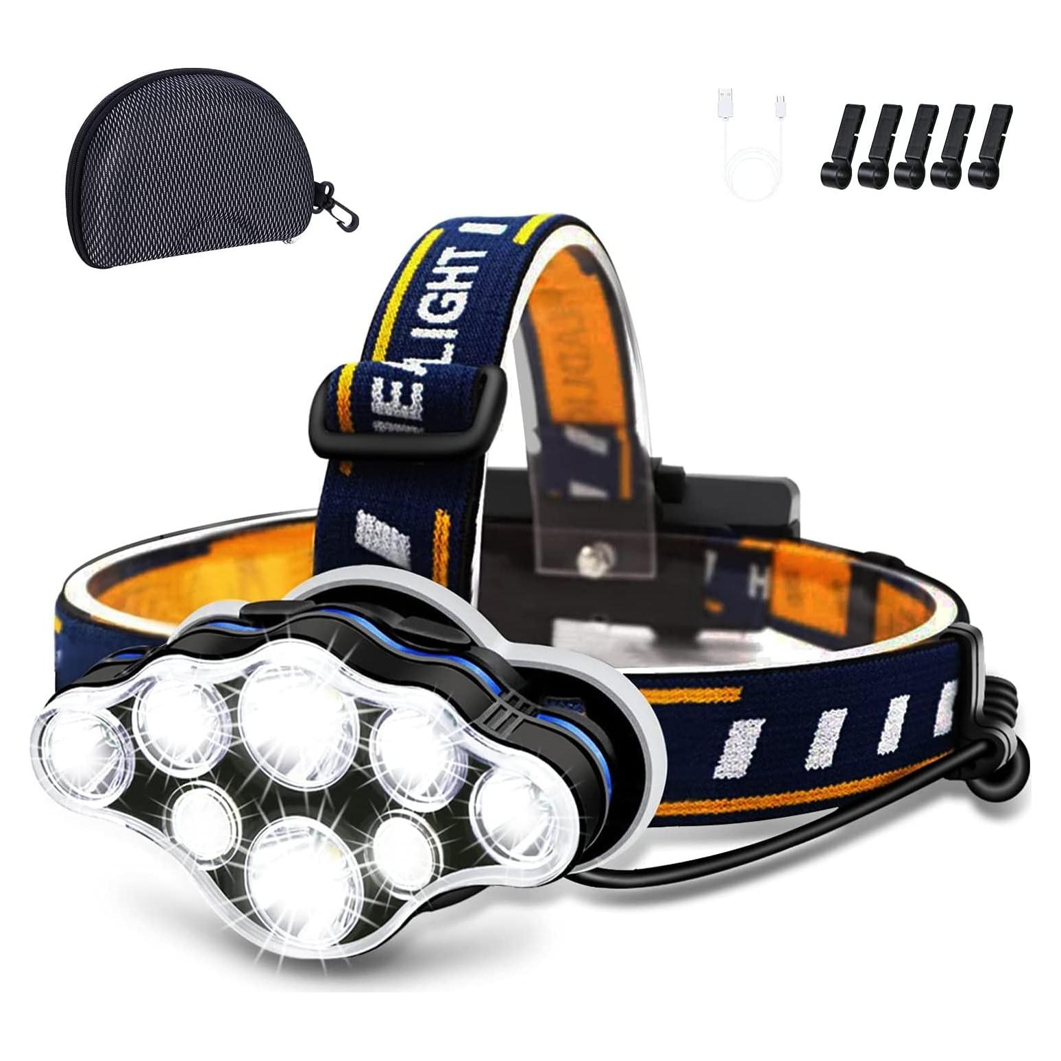 Linterna Frontal Recargable Ochter 18000 Lúmenes 8 Modos IPX4