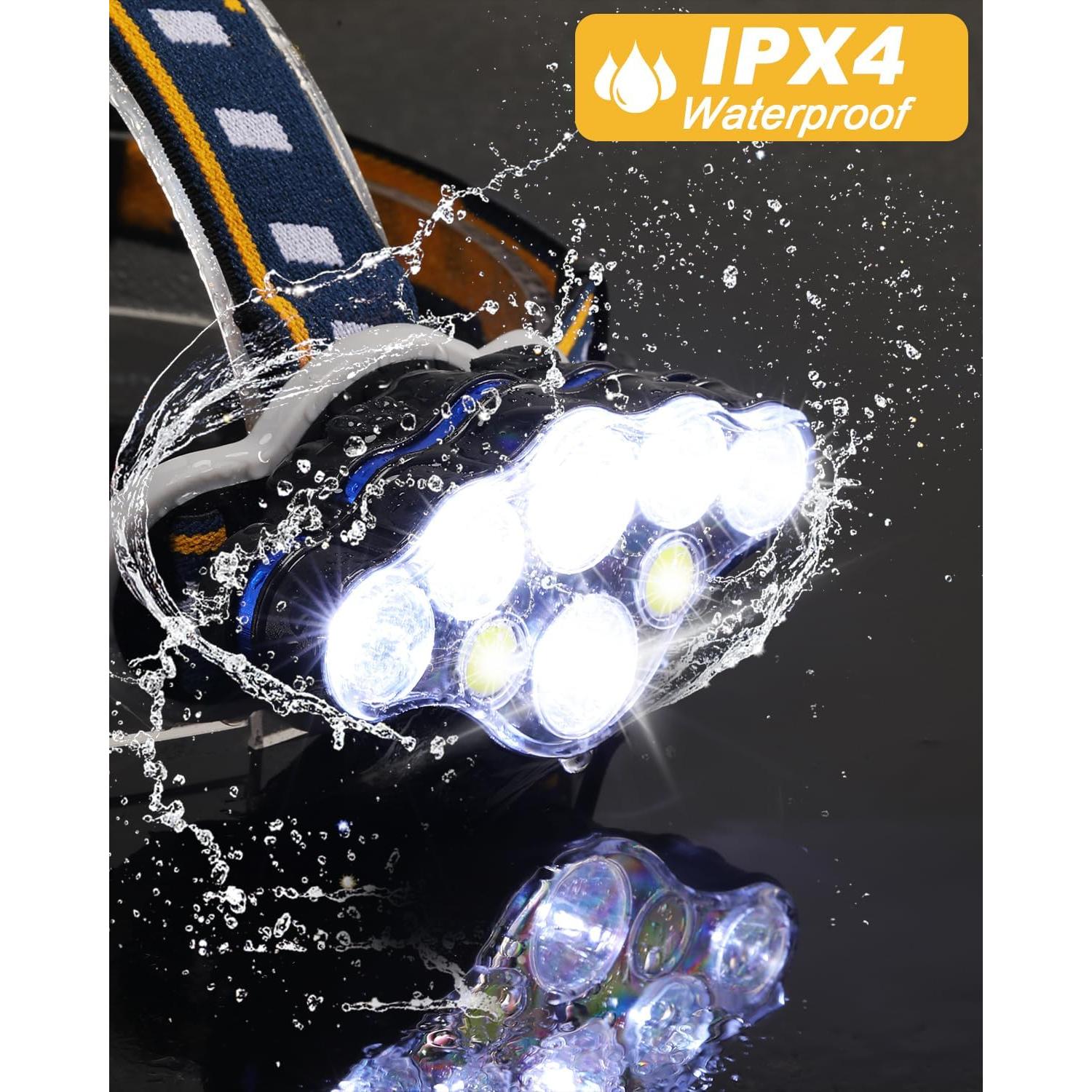 Linterna Frontal Recargable Ochter 18000 Lúmenes 8 Modos IPX4