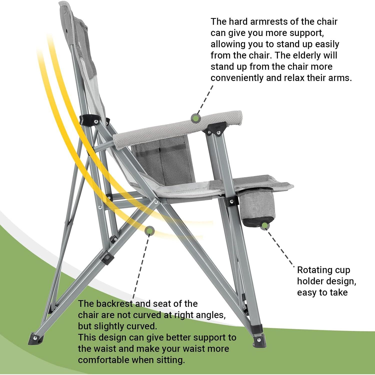 Silla de Camping KingCamp KC2257 Plegable Alta Resistencia 136kg