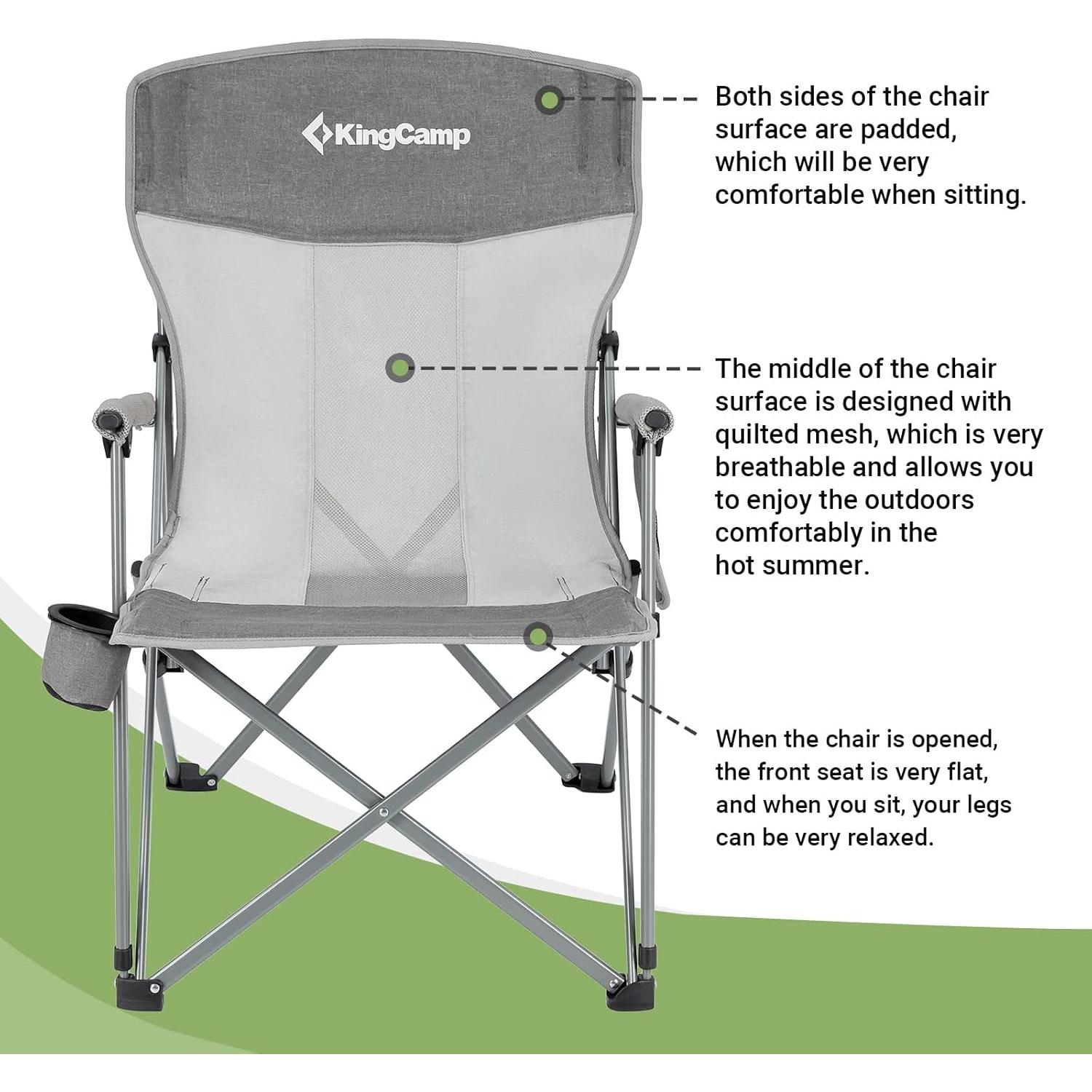Silla de Camping KingCamp KC2257 Plegable Alta Resistencia 136kg