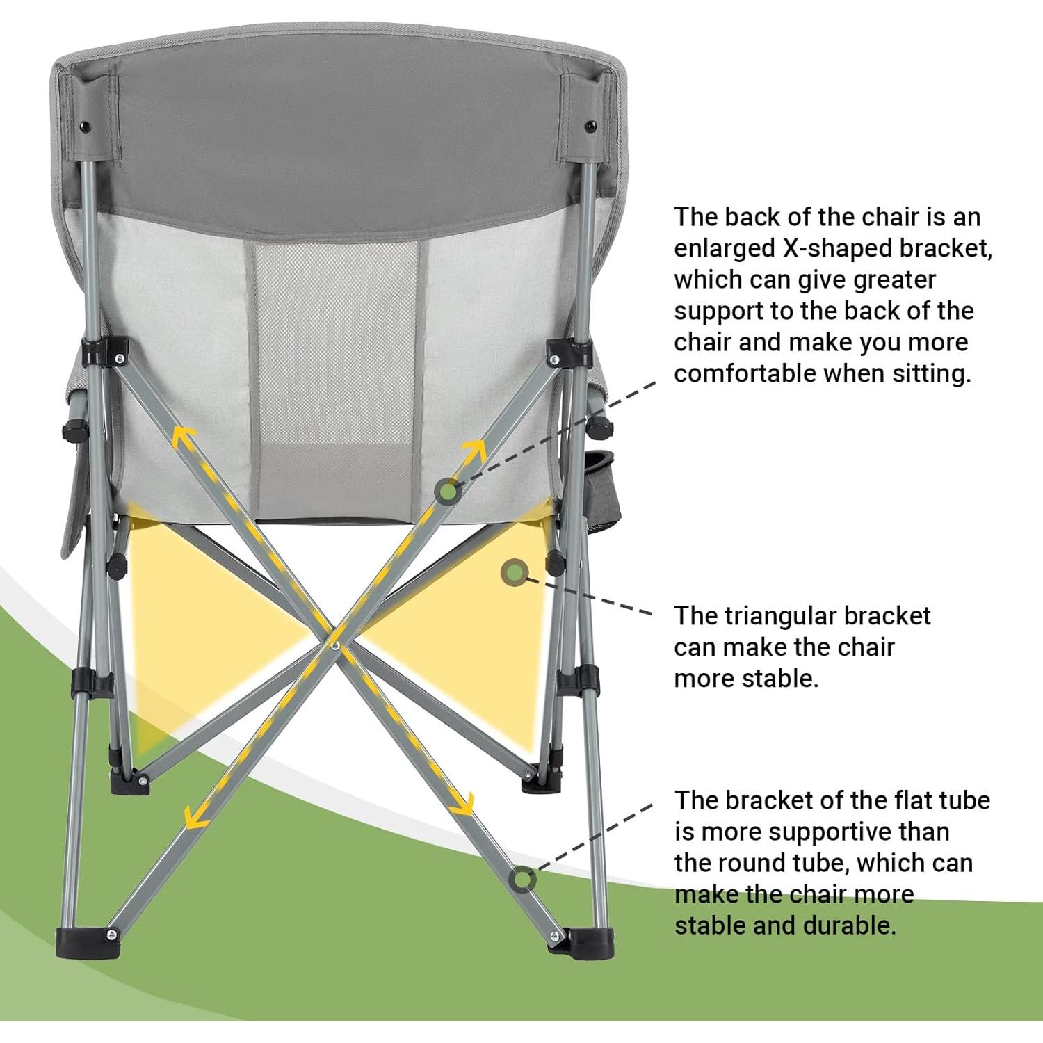 Silla de Camping KingCamp KC2257 Plegable Alta Resistencia 136kg