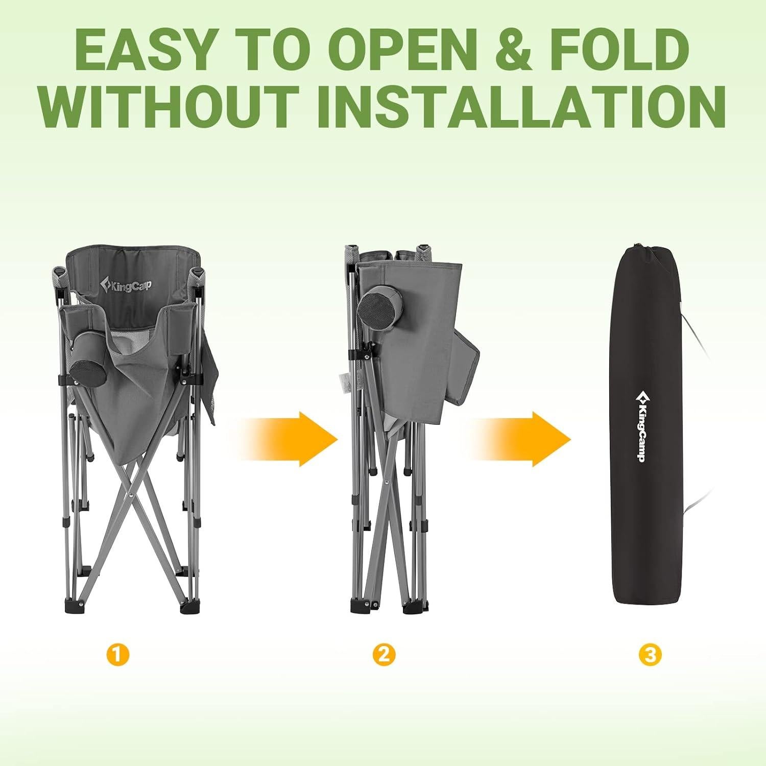 Silla de Camping KingCamp KC2257 Plegable Alta Resistencia 136kg