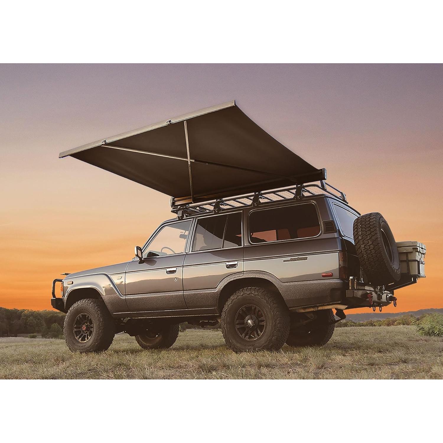 KAMMOK CROSSWING: Car Awning | Three-Second Deployment | No Supports Required | All-Weather Durability | Adjustable Coverage | Desert Tan 5 ft (Gray, 5 ft)