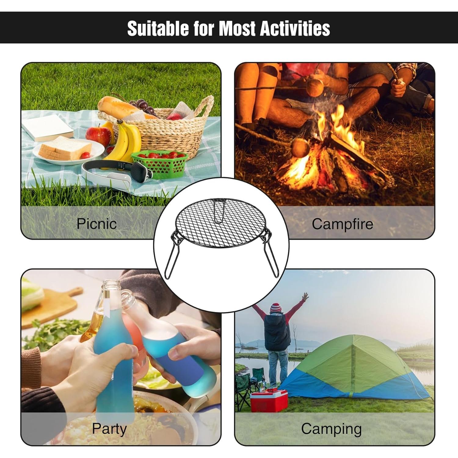 Parrilla Plegable REDCAMP de Hierro para Fogata 31 cm