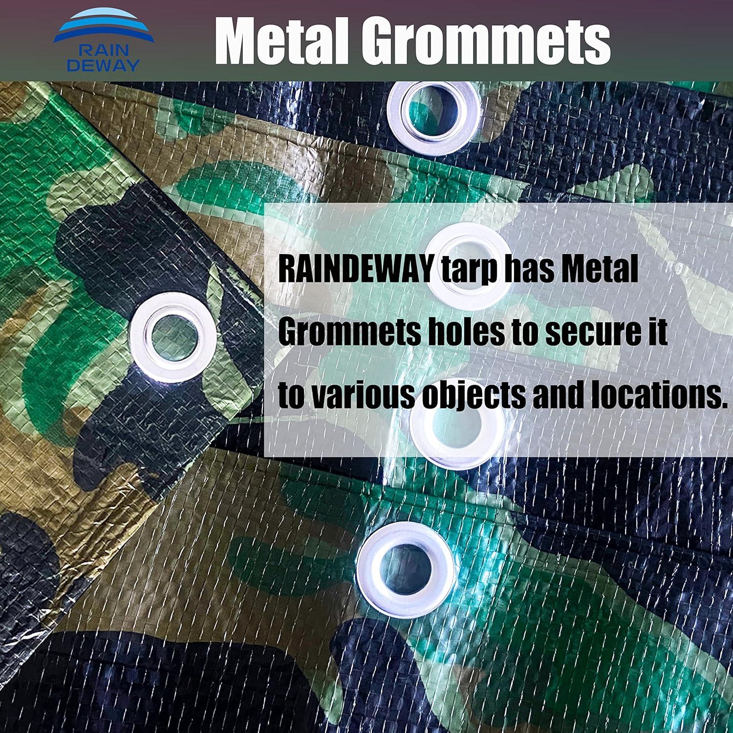 Lona Impermeable RAINDEWAY Camo 2.44x3.05m 0.18mm para Camping