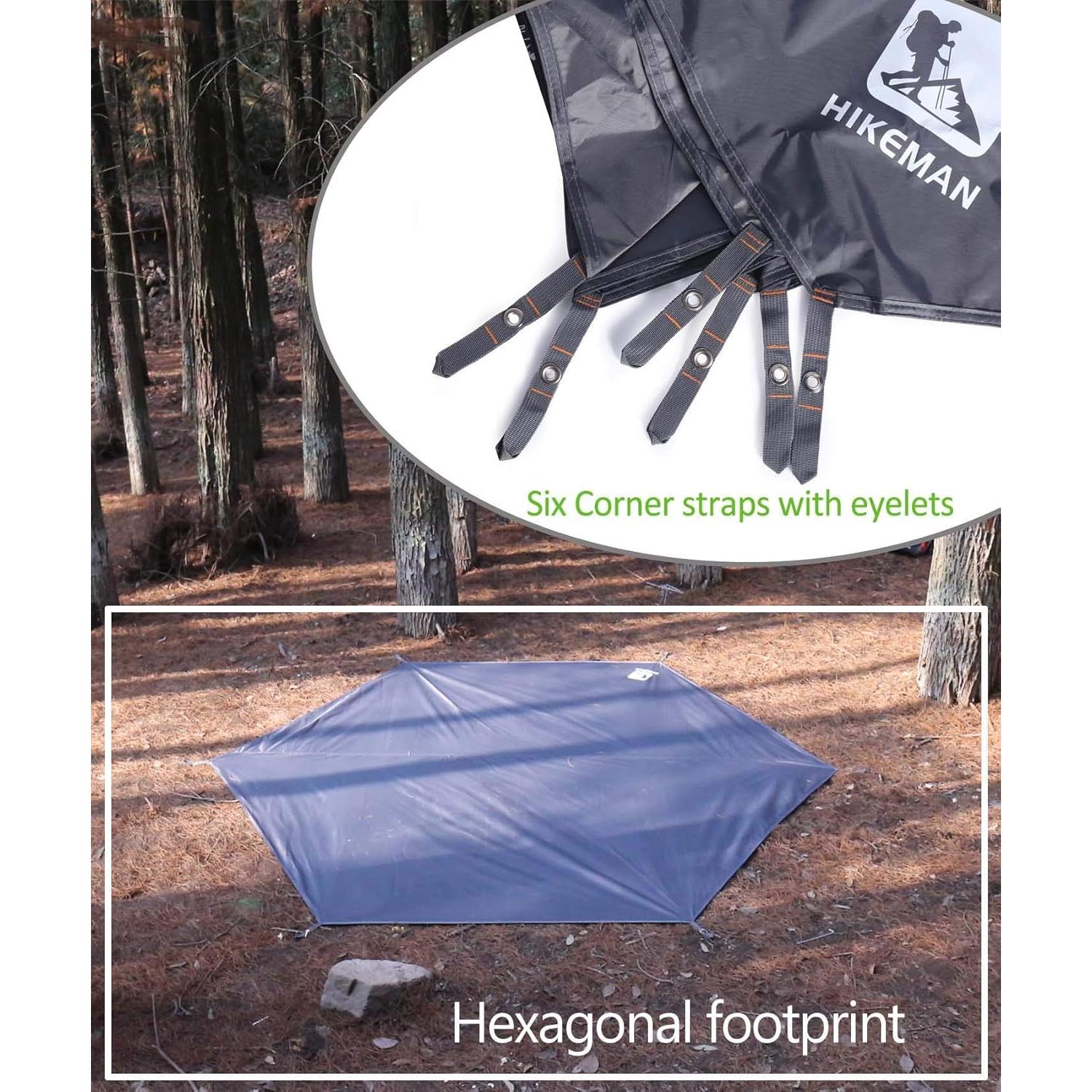 Tarp Impermeable HIKEMAN Huella Hexagonal 1-4 Personas 220x260cm