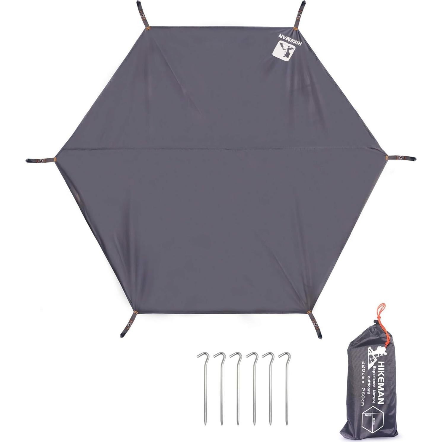 Tarp Impermeable HIKEMAN Huella Hexagonal 1-4 Personas 220x260cm