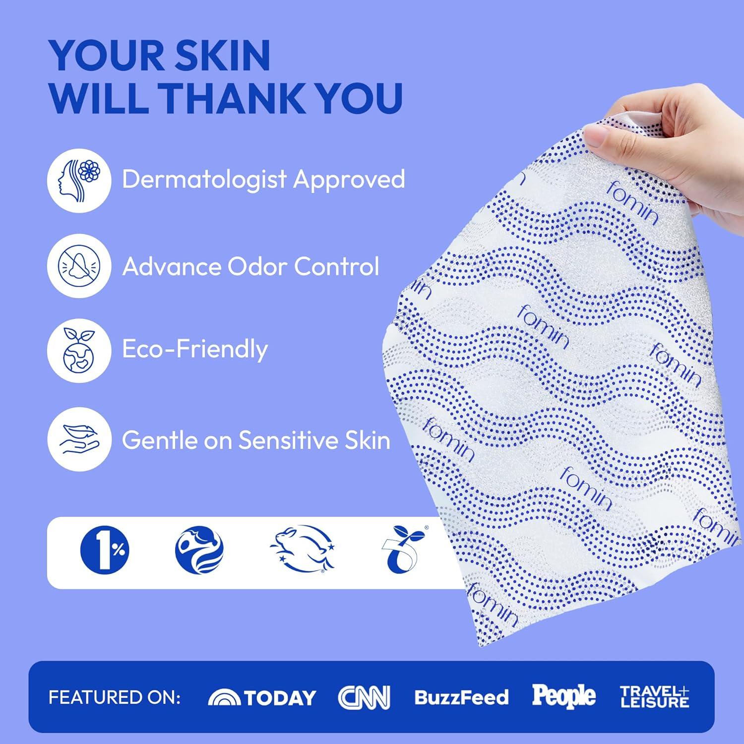 Toallitas de Ducha Fría FOMIN - Paquete de 10 - Sin Enjuague