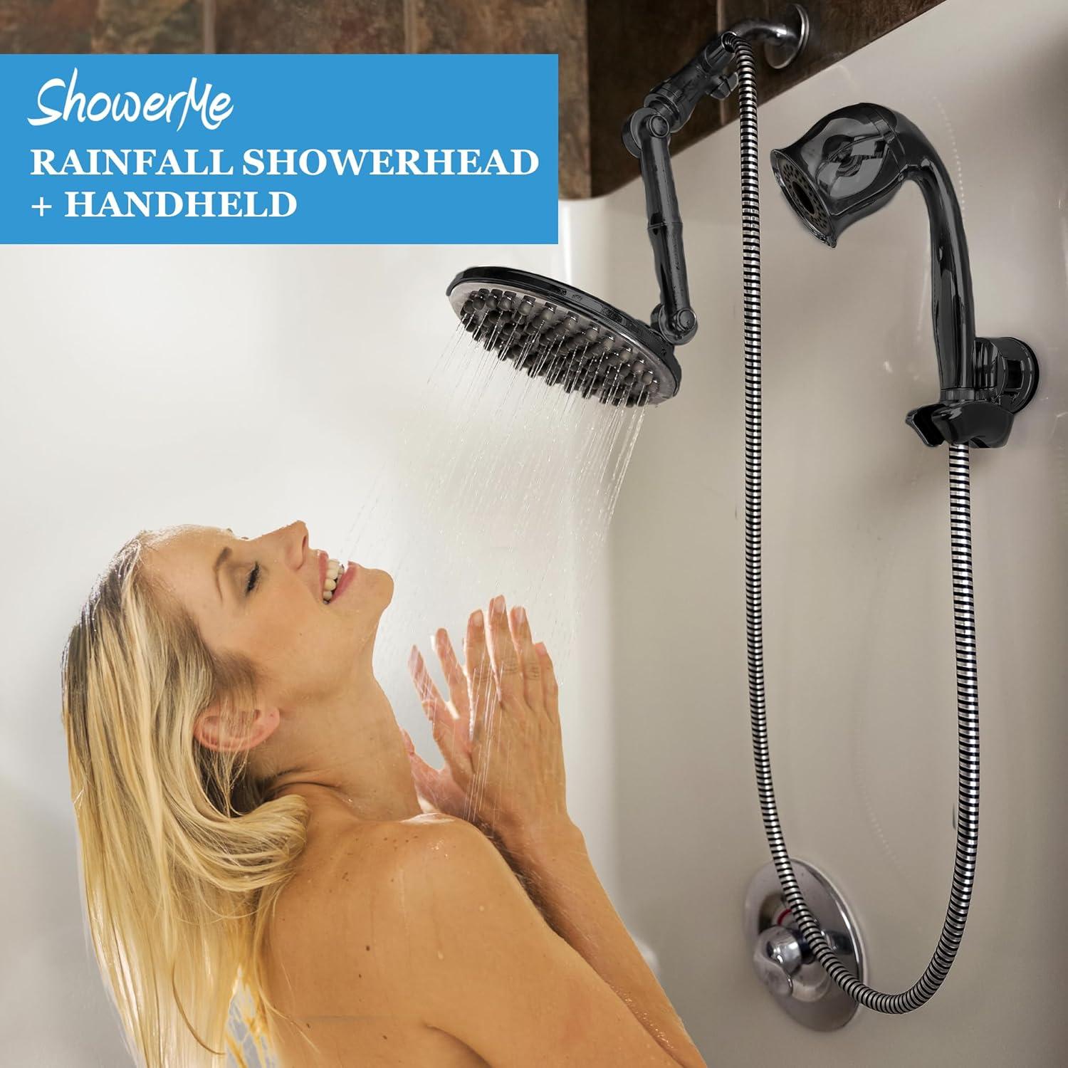 Cabezal de Ducha de Lluvia ShowerME 22.86 cm Negro Mate