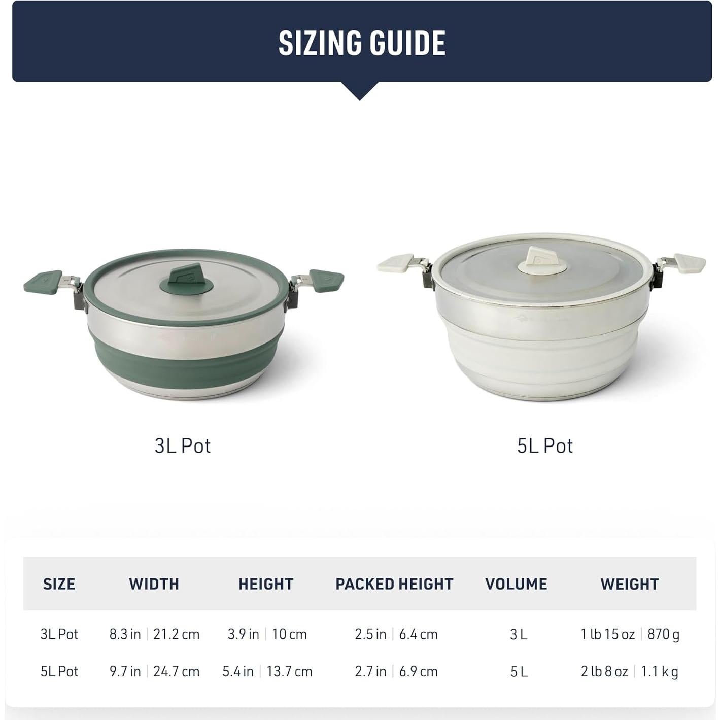 Olla Plegable de Acero Inoxidable Sea to Summit 3L