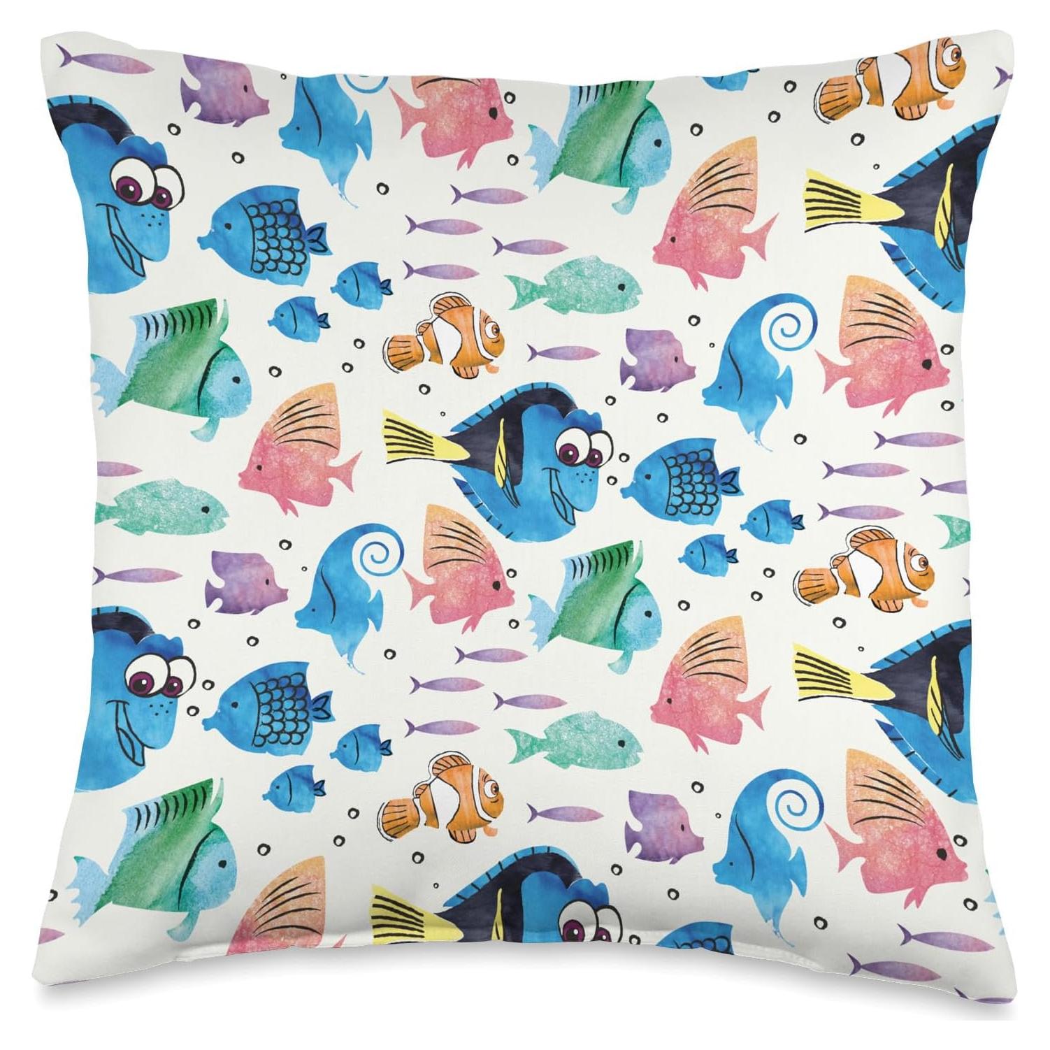 Disney PIXAR Finding Nemo Dory Ocean Here We Come Throw Pillow