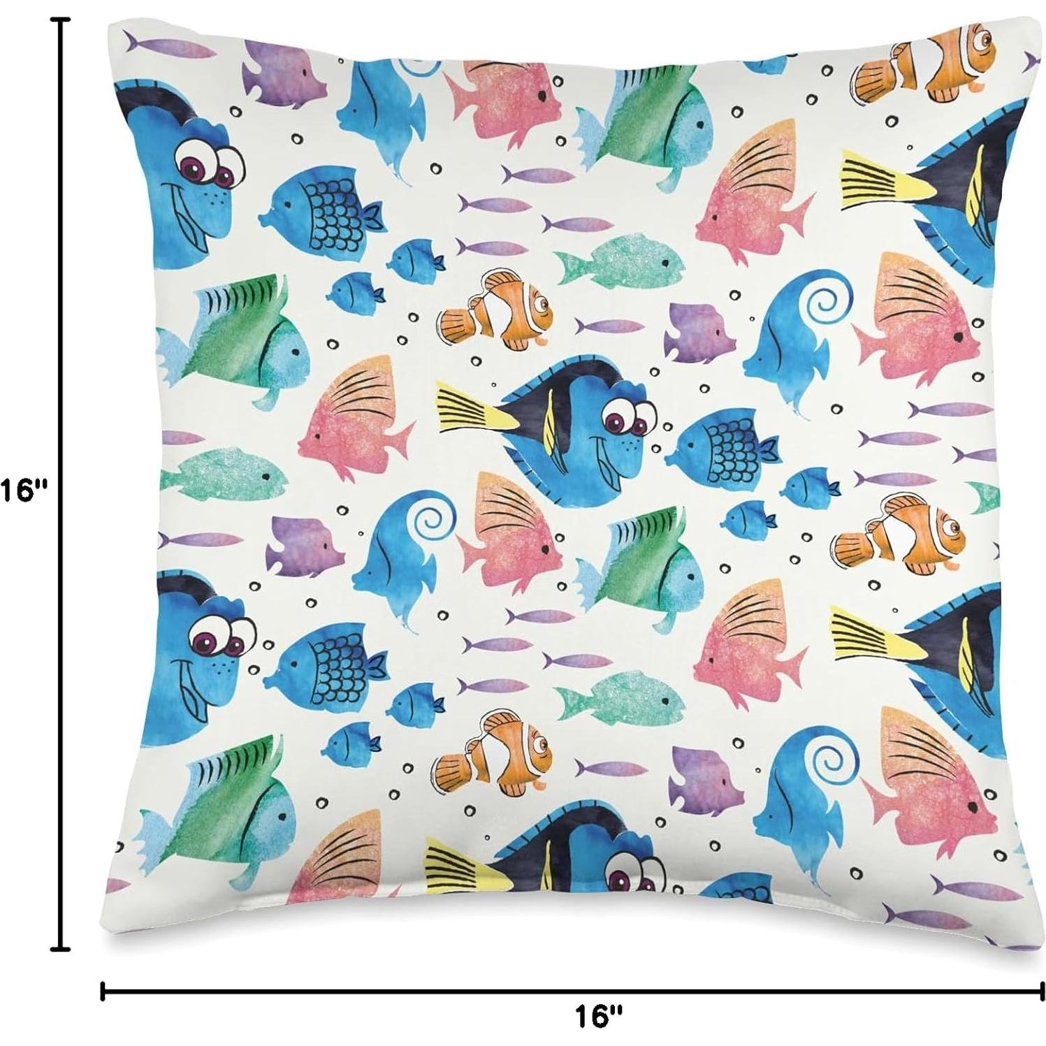 Disney PIXAR Finding Nemo Dory Ocean Here We Come Throw Pillow