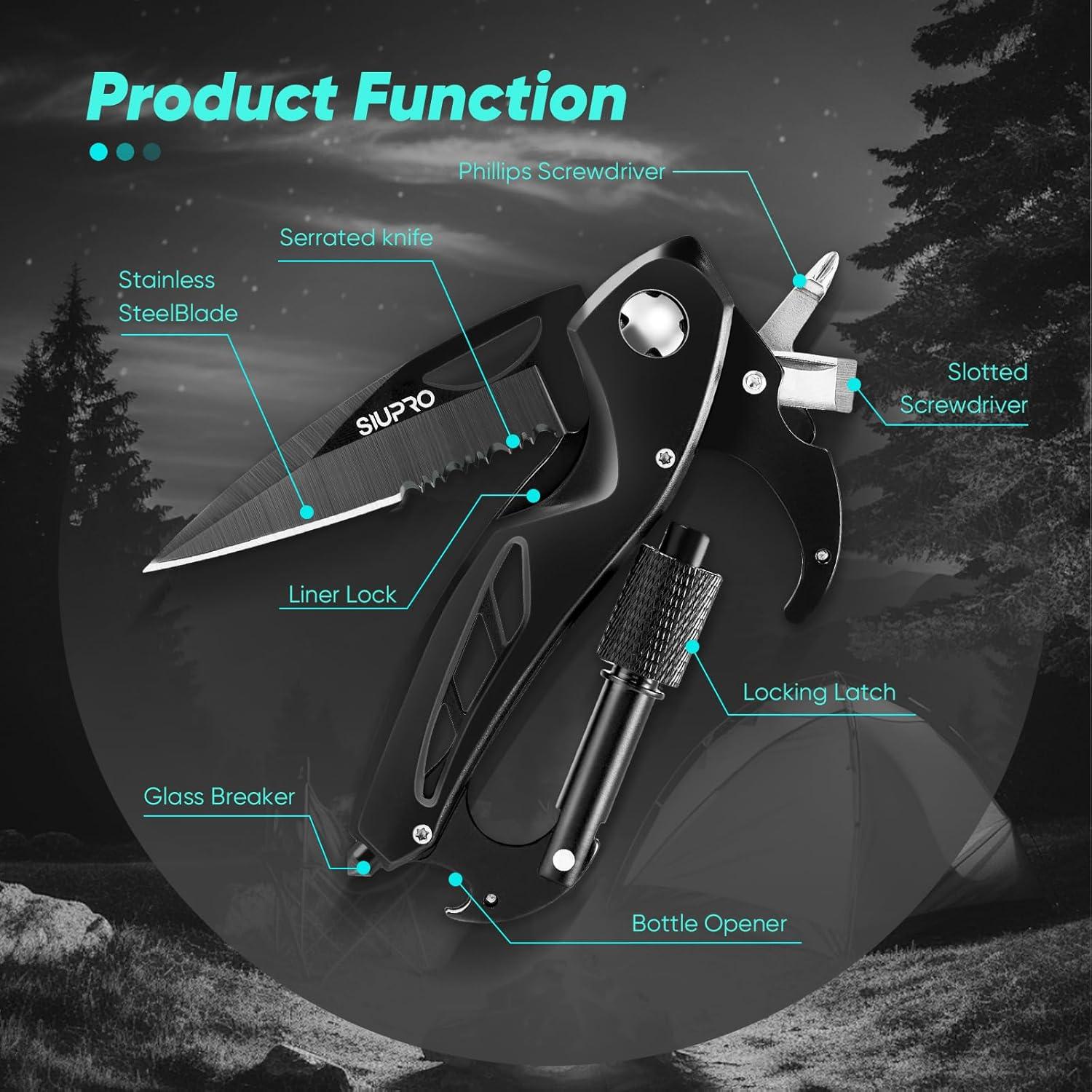 Cuchillo Multiherramienta SIUPRO 7 en 1 Plegable 11.4 cm