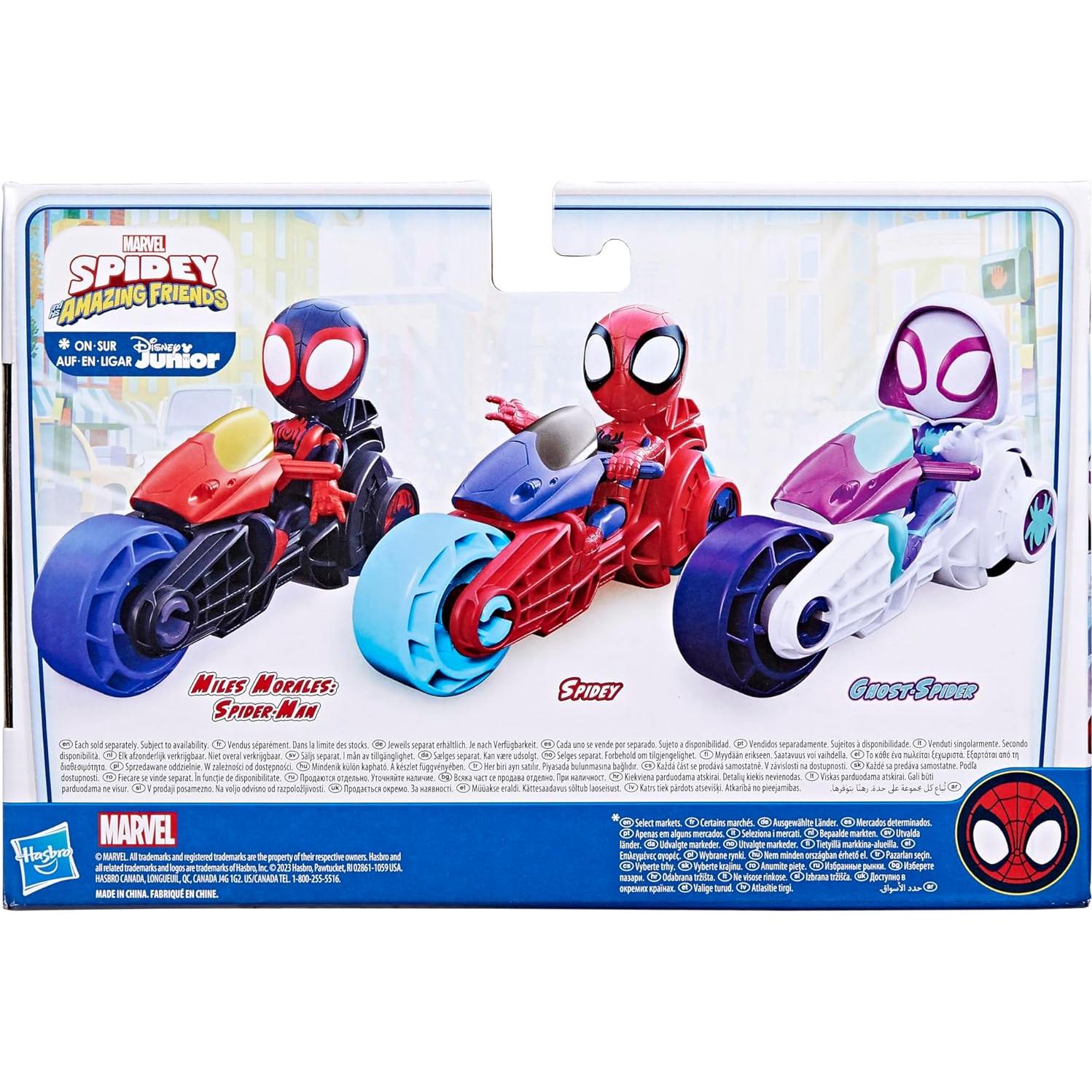 Figura de Acción Spidey con Motocicleta Hasbro 10 cm