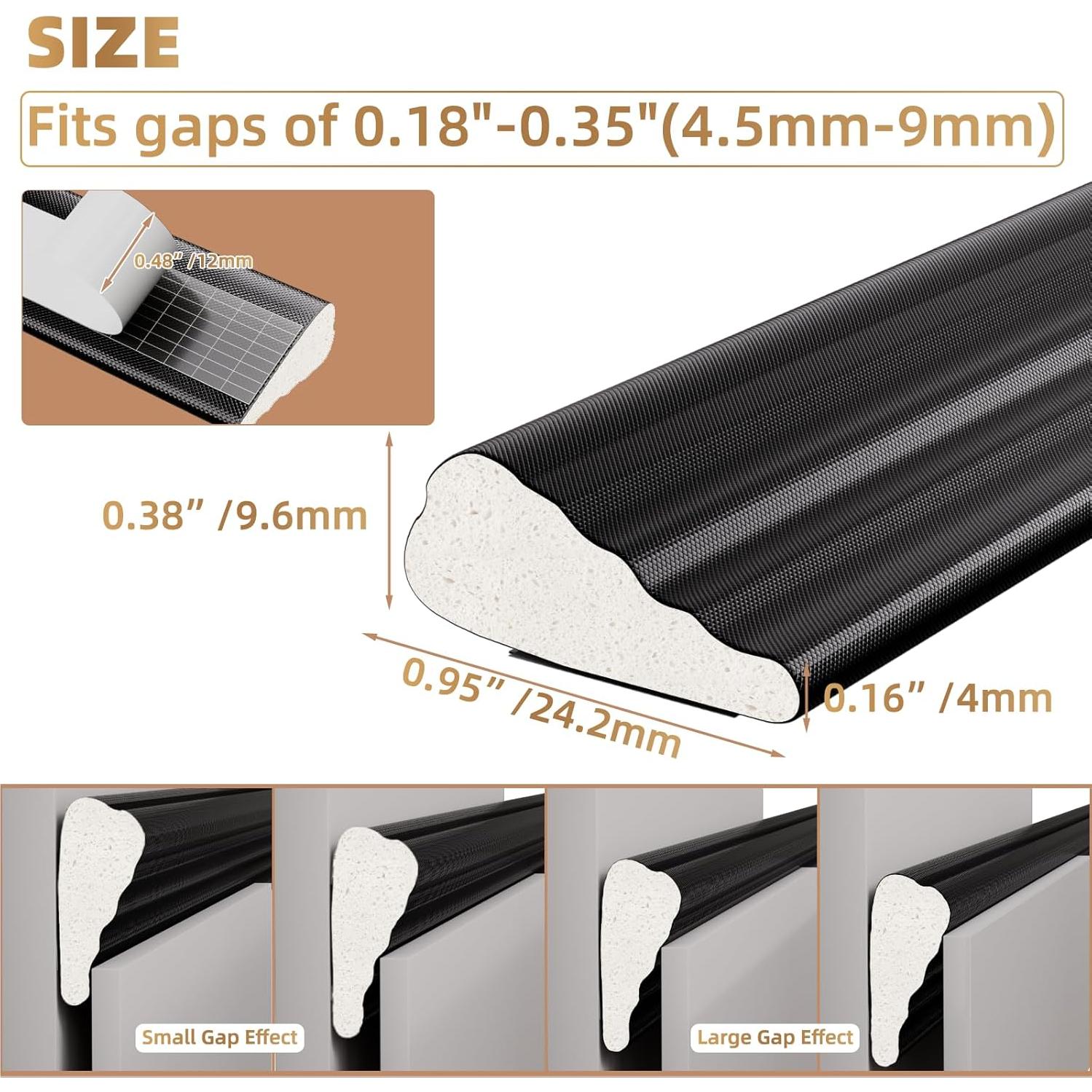 Tira de Sellado de Espuma KNEELISA 2Pcs 9.95m Negro