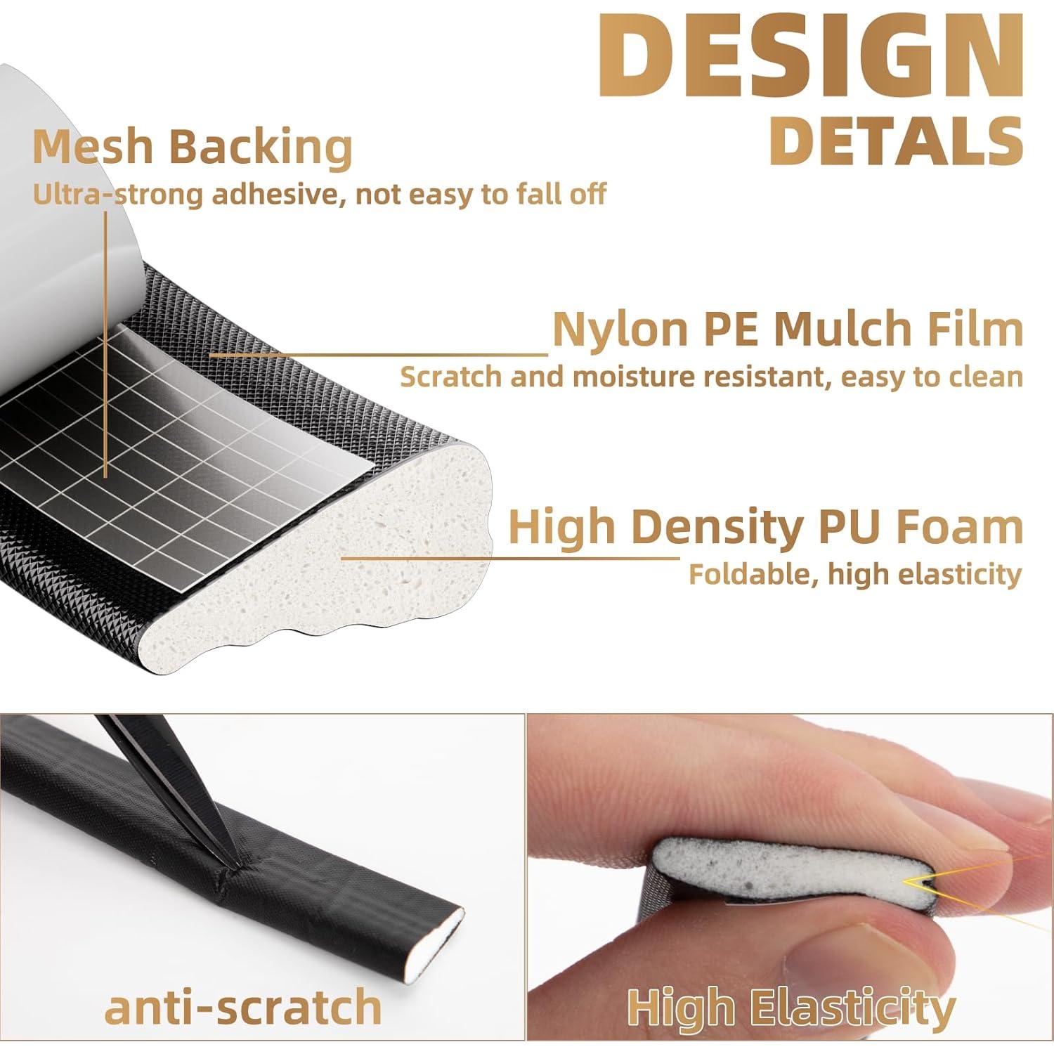 Tira de Sellado de Espuma KNEELISA 2Pcs 9.95m Negro